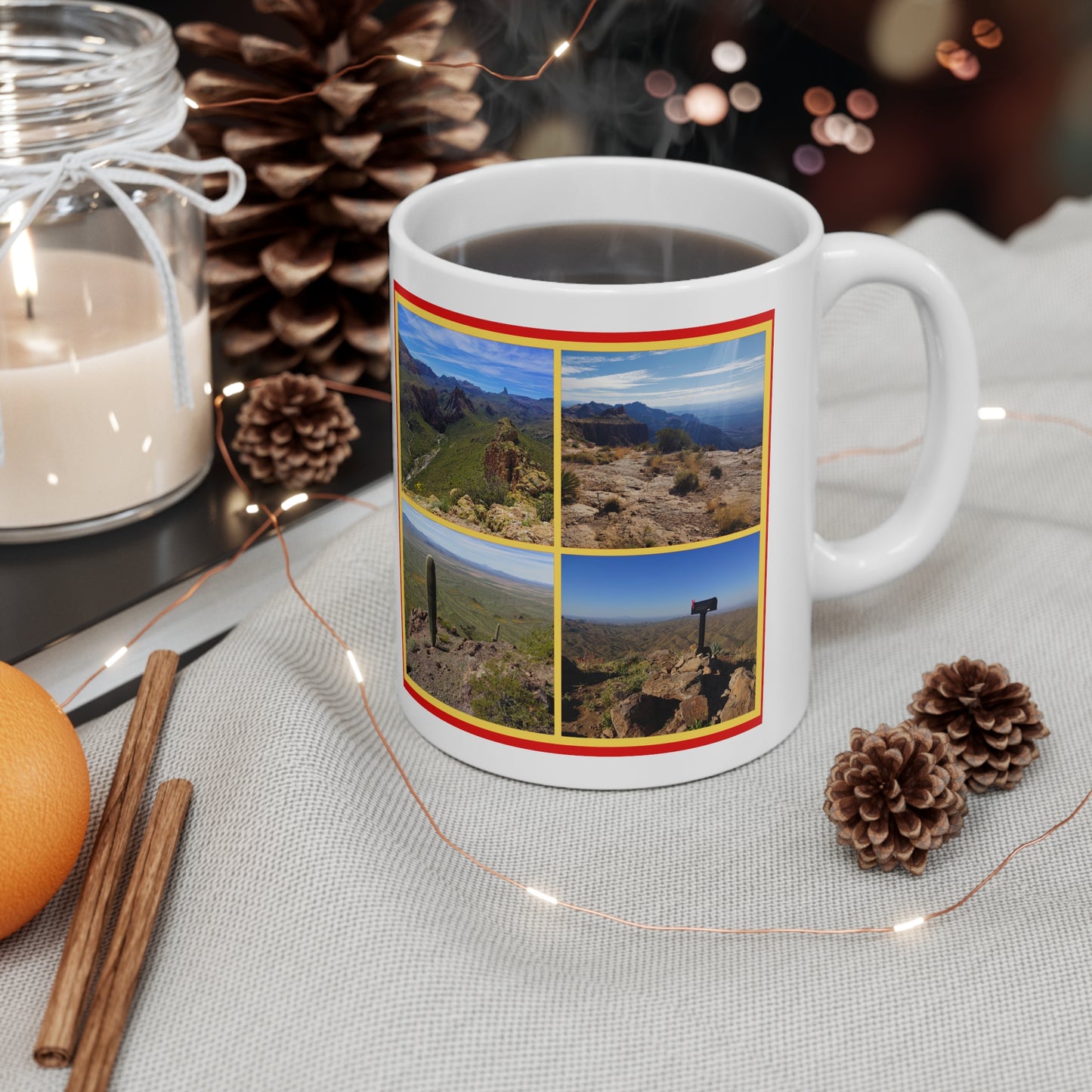 The "I Climb AZ" Coffee Mug: Discover the Unique Beauty of Desert Summits with this Gorgeous Ceramic Mug!