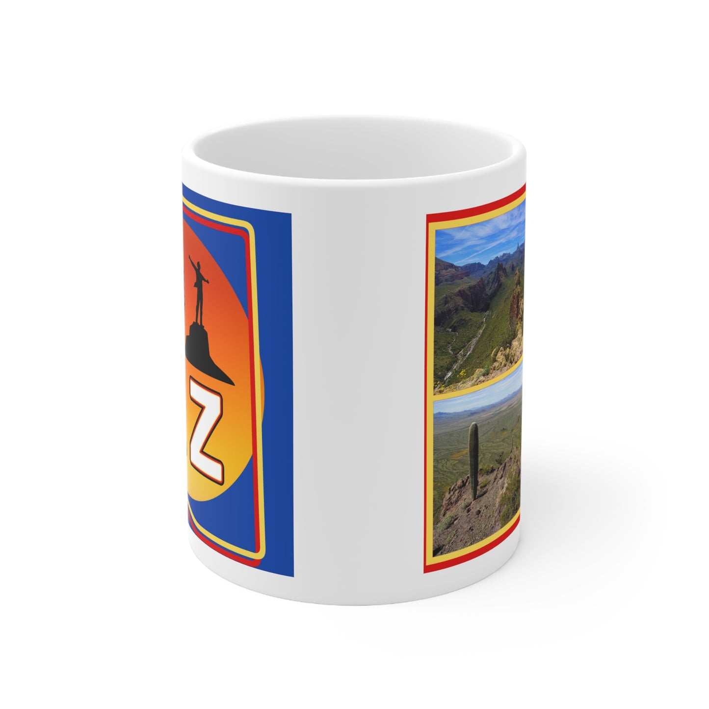 The "I Climb AZ" Coffee Mug: Discover the Unique Beauty of Desert Summits with this Gorgeous Ceramic Mug!
