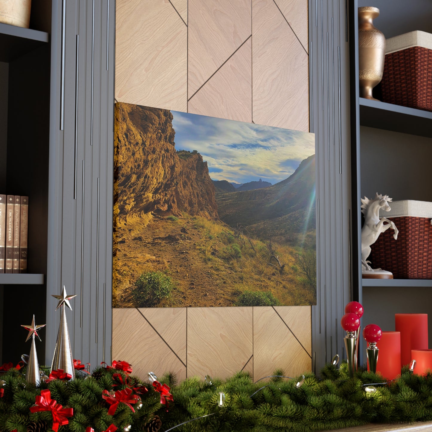 Canvas Gallery Wrap: Rocks and Sunbeams; Arizona Photography, Wall Art, Natural Landscape Home Decor for Hikers and Nature Lovers!