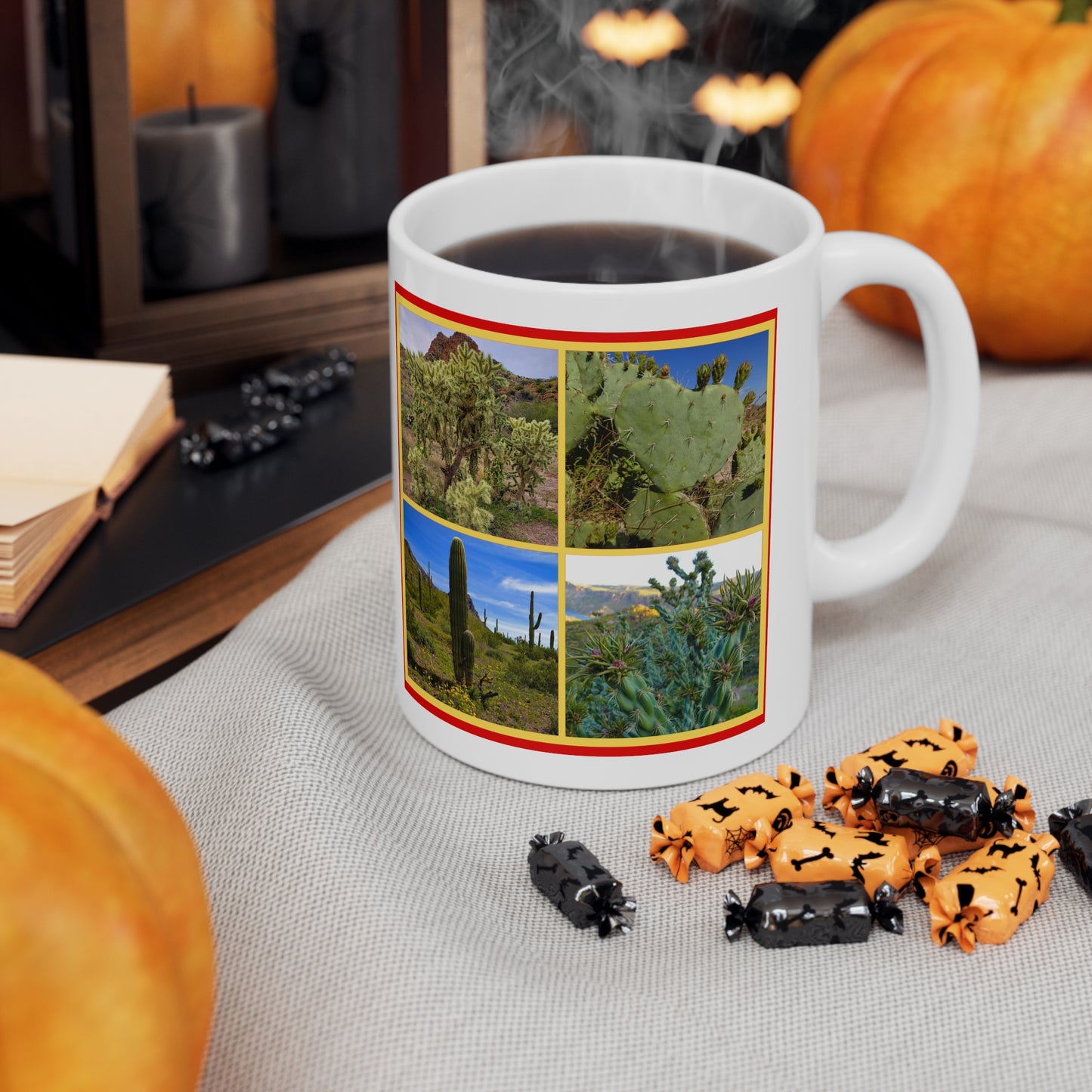 The "I Love AZ Cactus" Coffee Mug: Discover the Unique Beauty of Desert Cacti with this Gorgeous Ceramic Mug!