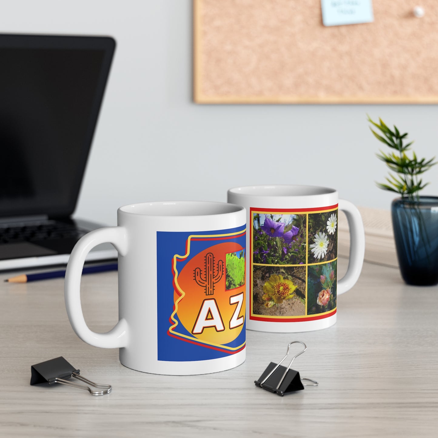 The "I Love AZ Flowers" Coffee Mug: Discover the Unique Beauty of Desert Flowers with this Gorgeous Ceramic Mug!