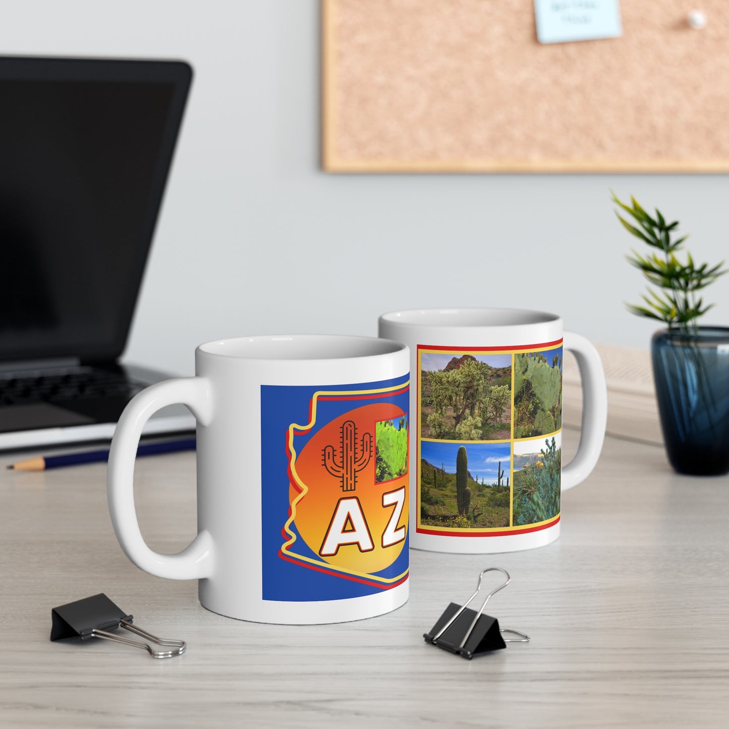 The "I Love AZ Cactus" Coffee Mug: Discover the Unique Beauty of Desert Cacti with this Gorgeous Ceramic Mug!