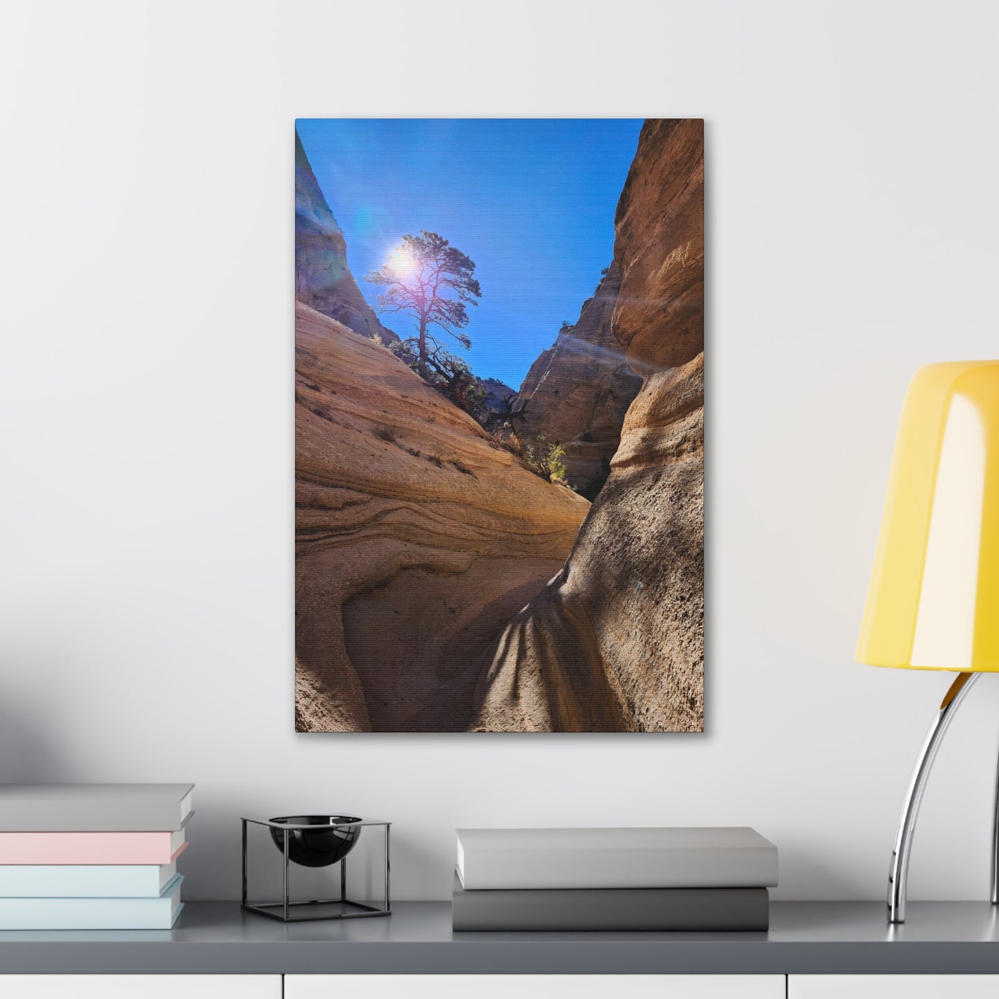 Sun and Tree at Tent Rocks National Park: Canvas Print
