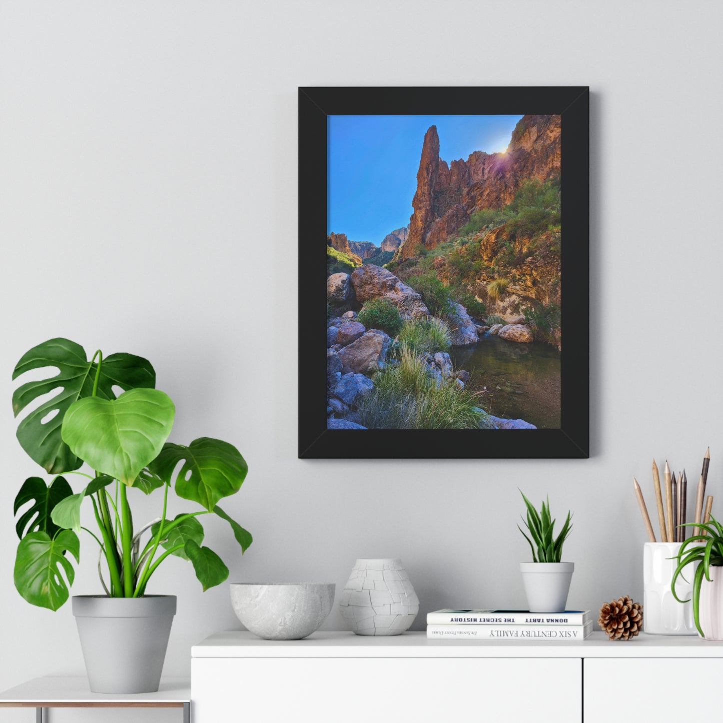 Sunrise from Crucifix Canyon, Superstition Mountains (vert); Arizona Photography, Wall Art, Natural Landscape Home Decor for Hikers and Nature Lovers!