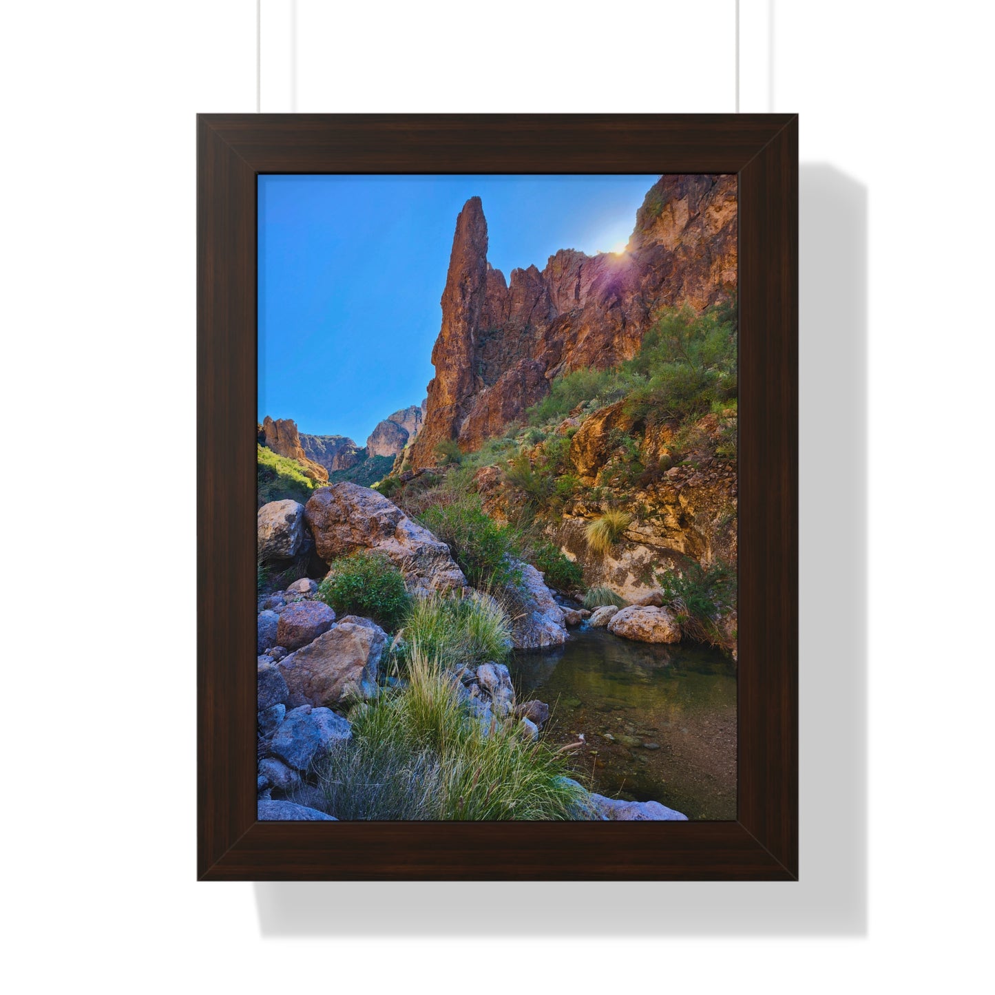 Sunrise from Crucifix Canyon, Superstition Mountains (vert); Arizona Photography, Wall Art, Natural Landscape Home Decor for Hikers and Nature Lovers!