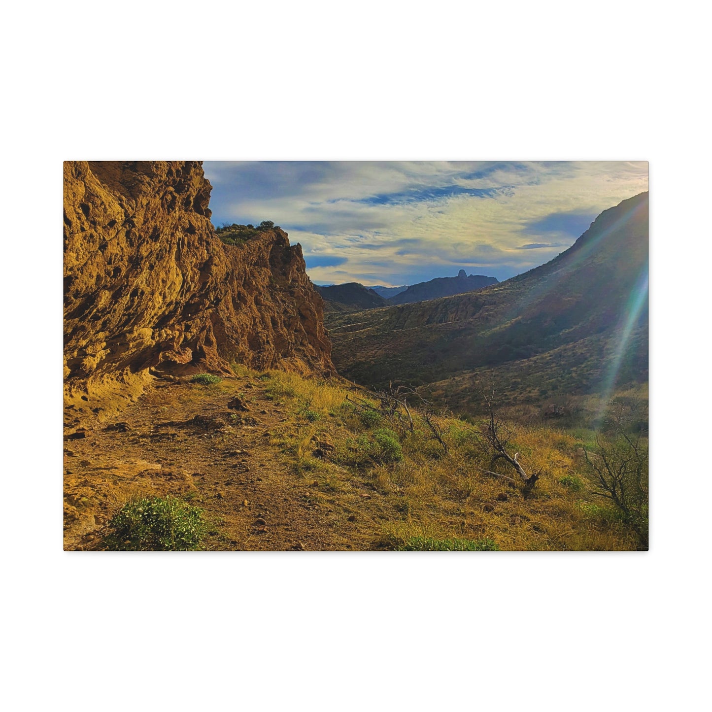 Canvas Gallery Wrap: Rocks and Sunbeams; Arizona Photography, Wall Art, Natural Landscape Home Decor for Hikers and Nature Lovers!