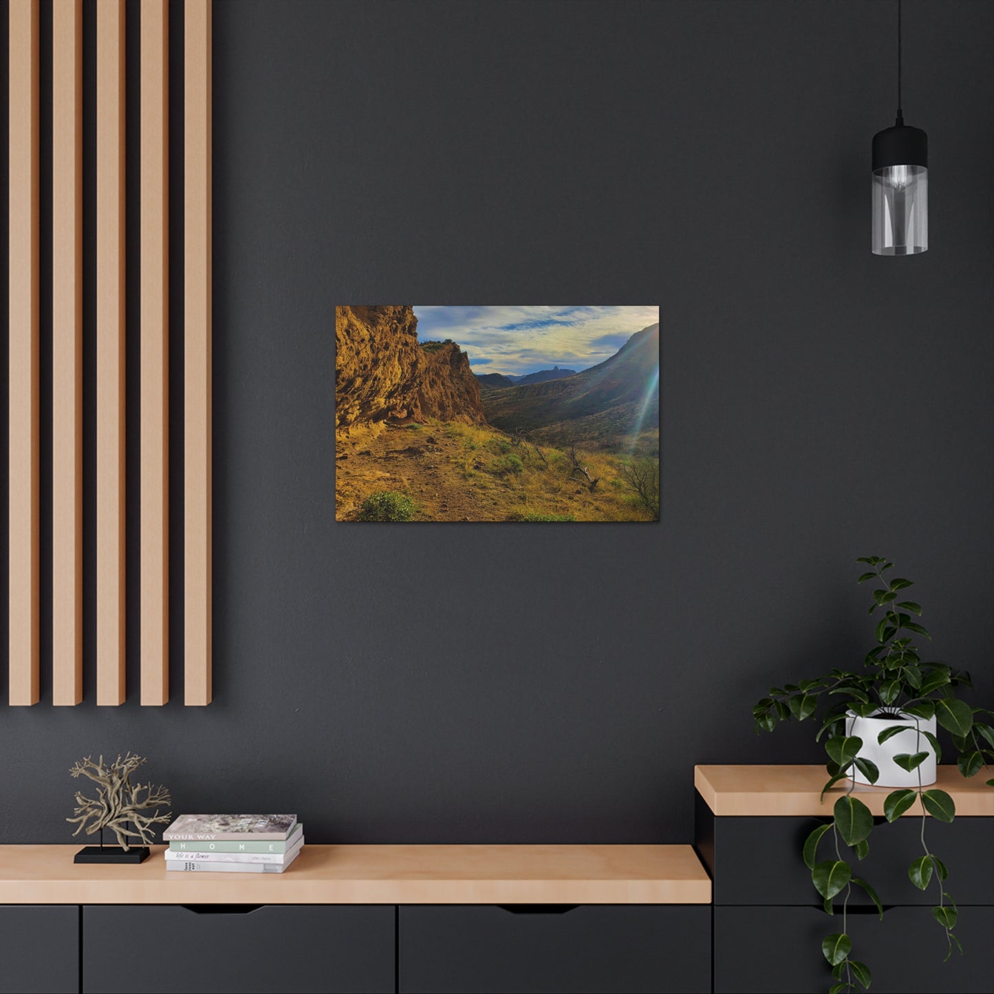 Canvas Gallery Wrap: Rocks and Sunbeams; Arizona Photography, Wall Art, Natural Landscape Home Decor for Hikers and Nature Lovers!