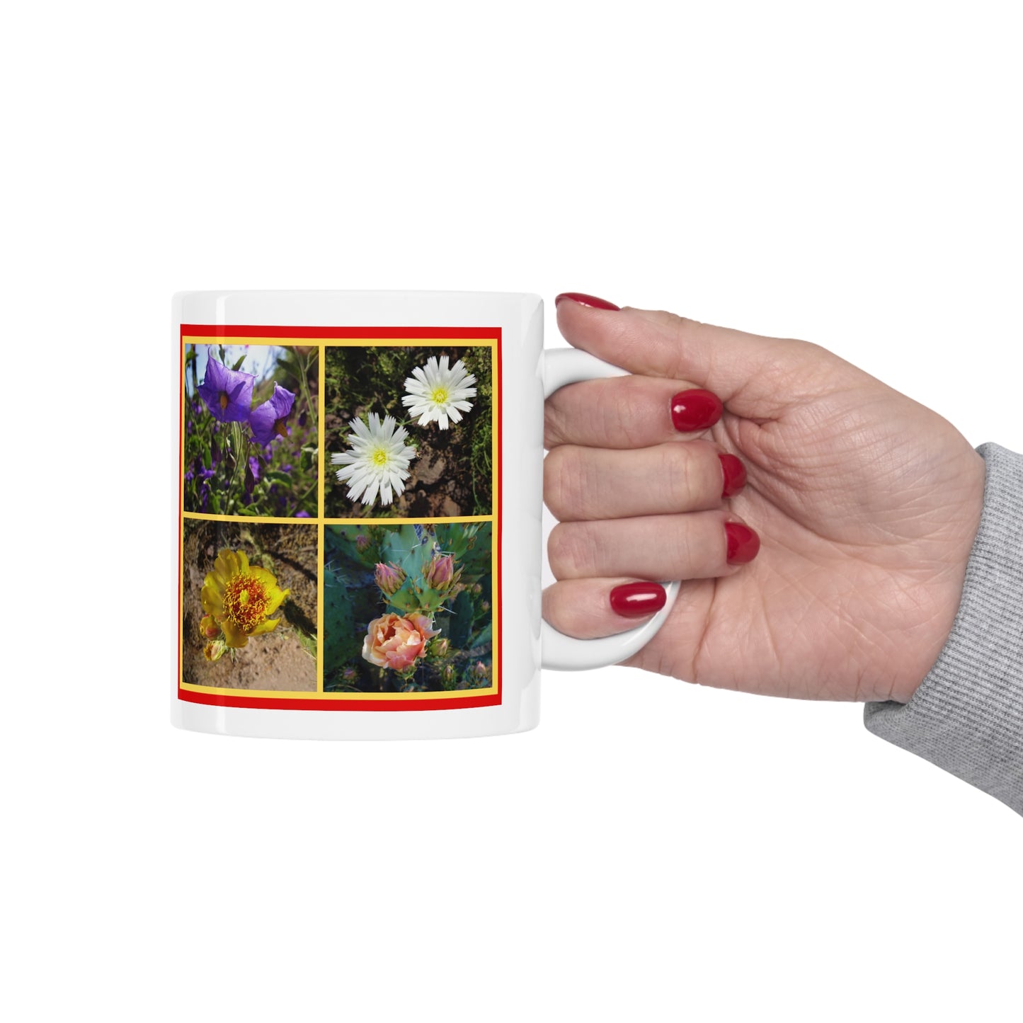 The "I Love AZ Flowers" Coffee Mug: Discover the Unique Beauty of Desert Flowers with this Gorgeous Ceramic Mug!