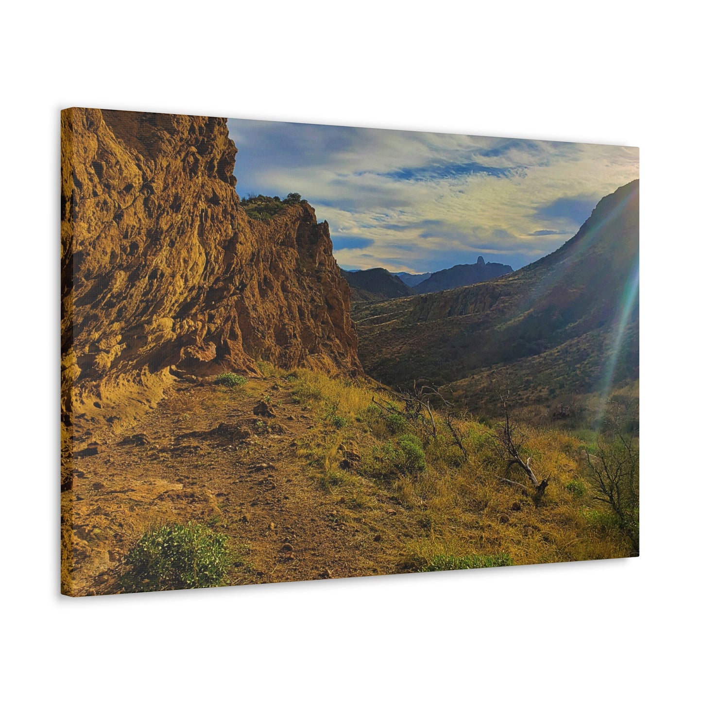 Canvas Gallery Wrap: Rocks and Sunbeams; Arizona Photography, Wall Art, Natural Landscape Home Decor for Hikers and Nature Lovers!
