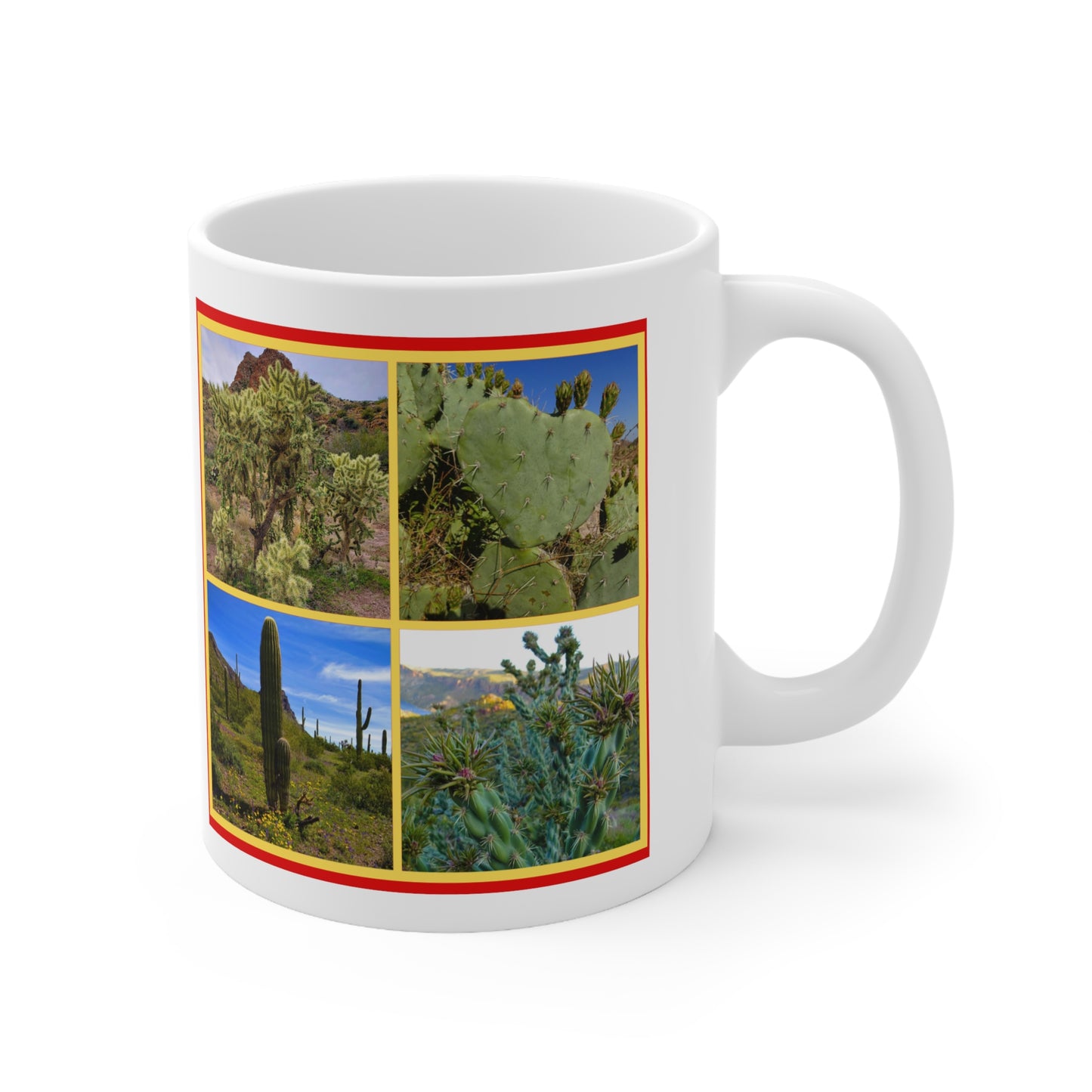 The "I Love AZ Cactus" Coffee Mug: Discover the Unique Beauty of Desert Cacti with this Gorgeous Ceramic Mug!