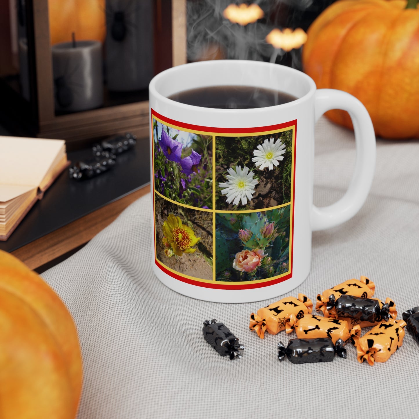 The "I Love AZ Flowers" Coffee Mug: Discover the Unique Beauty of Desert Flowers with this Gorgeous Ceramic Mug!