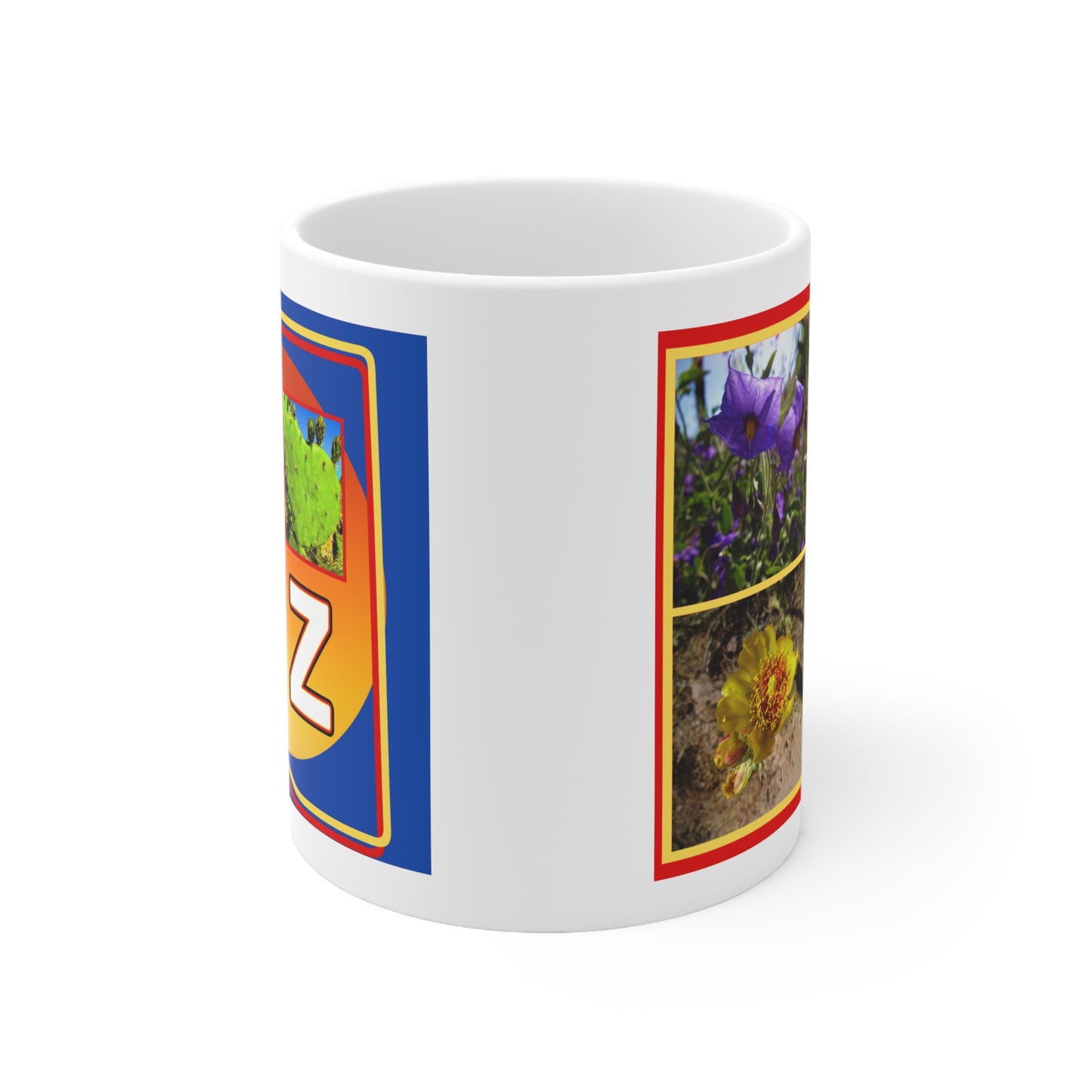 The "I Love AZ Flowers" Coffee Mug: Discover the Unique Beauty of Desert Flowers with this Gorgeous Ceramic Mug!