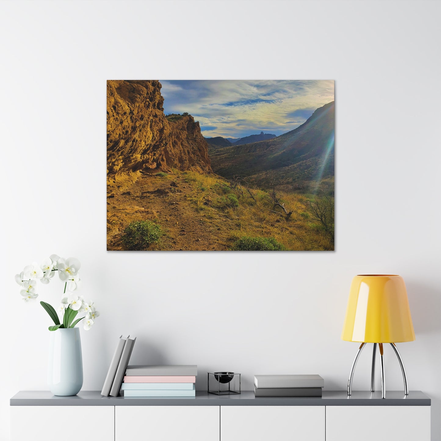 Canvas Gallery Wrap: Rocks and Sunbeams; Arizona Photography, Wall Art, Natural Landscape Home Decor for Hikers and Nature Lovers!