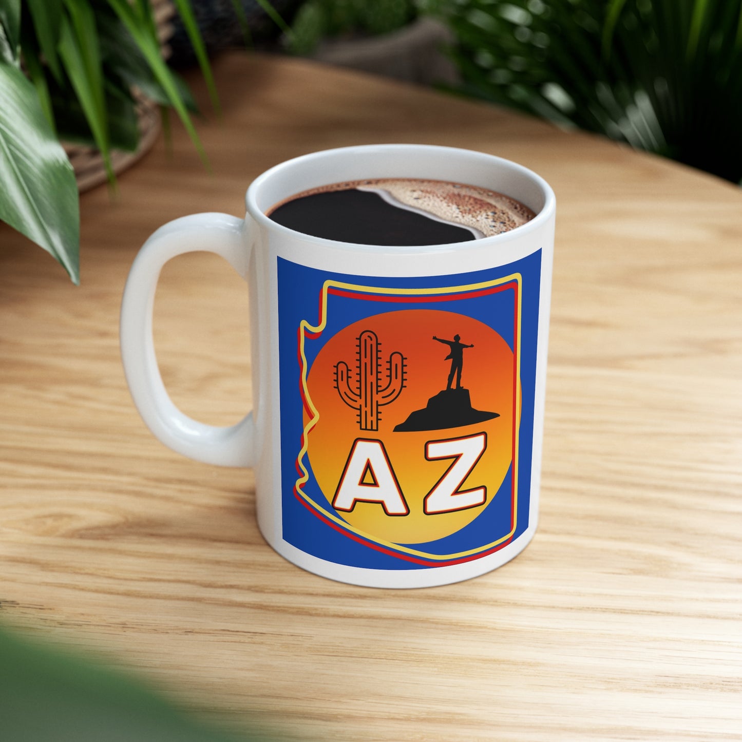 The "I Climb AZ" Coffee Mug: Discover the Unique Beauty of Desert Summits with this Gorgeous Ceramic Mug!