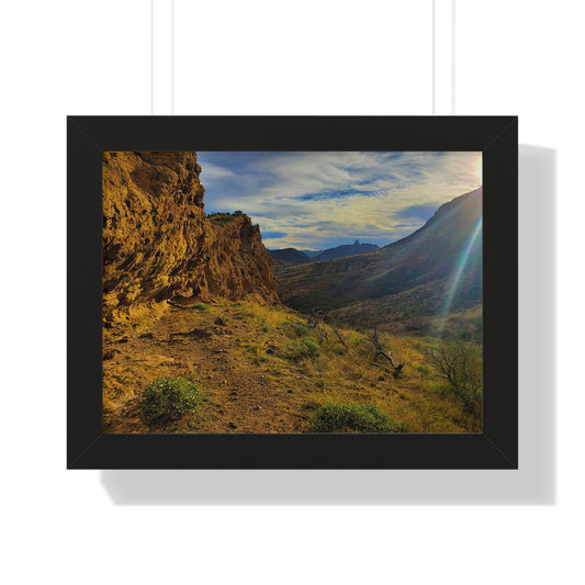 Framed Desert Photography: Rocks and Sunbeams; Arizona Photography, Wall Art, Natural Landscape Home Decor for Hikers and Nature Lovers!