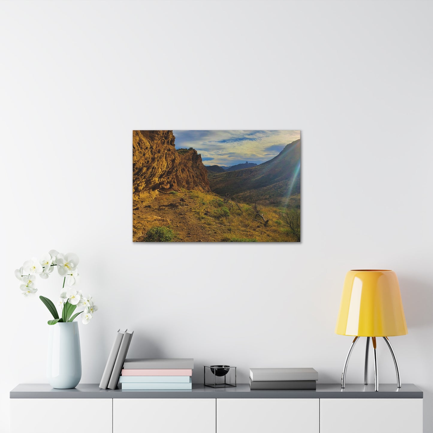 Canvas Gallery Wrap: Rocks and Sunbeams; Arizona Photography, Wall Art, Natural Landscape Home Decor for Hikers and Nature Lovers!