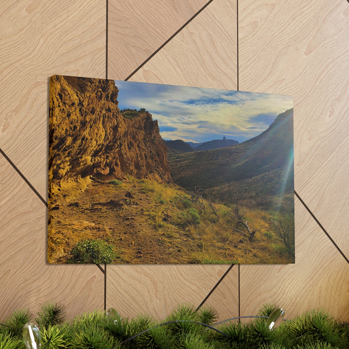 Canvas Gallery Wrap: Rocks and Sunbeams; Arizona Photography, Wall Art, Natural Landscape Home Decor for Hikers and Nature Lovers!