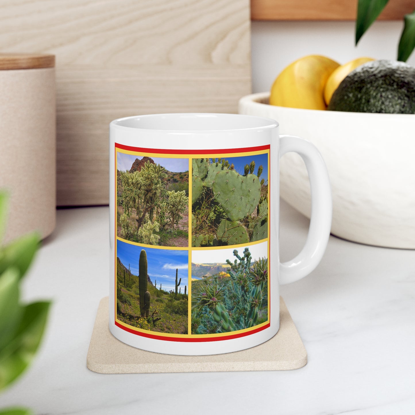 The "I Love AZ Cactus" Coffee Mug: Discover the Unique Beauty of Desert Cacti with this Gorgeous Ceramic Mug!