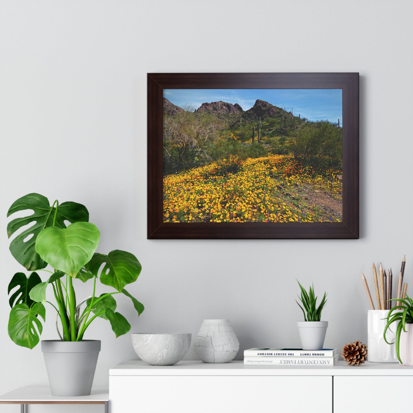 Framed Desert Photography: Desert Wildflowers; Arizona Photography, Wall Art, Natural Landscape Home Decor for Hikers and Nature Lovers!