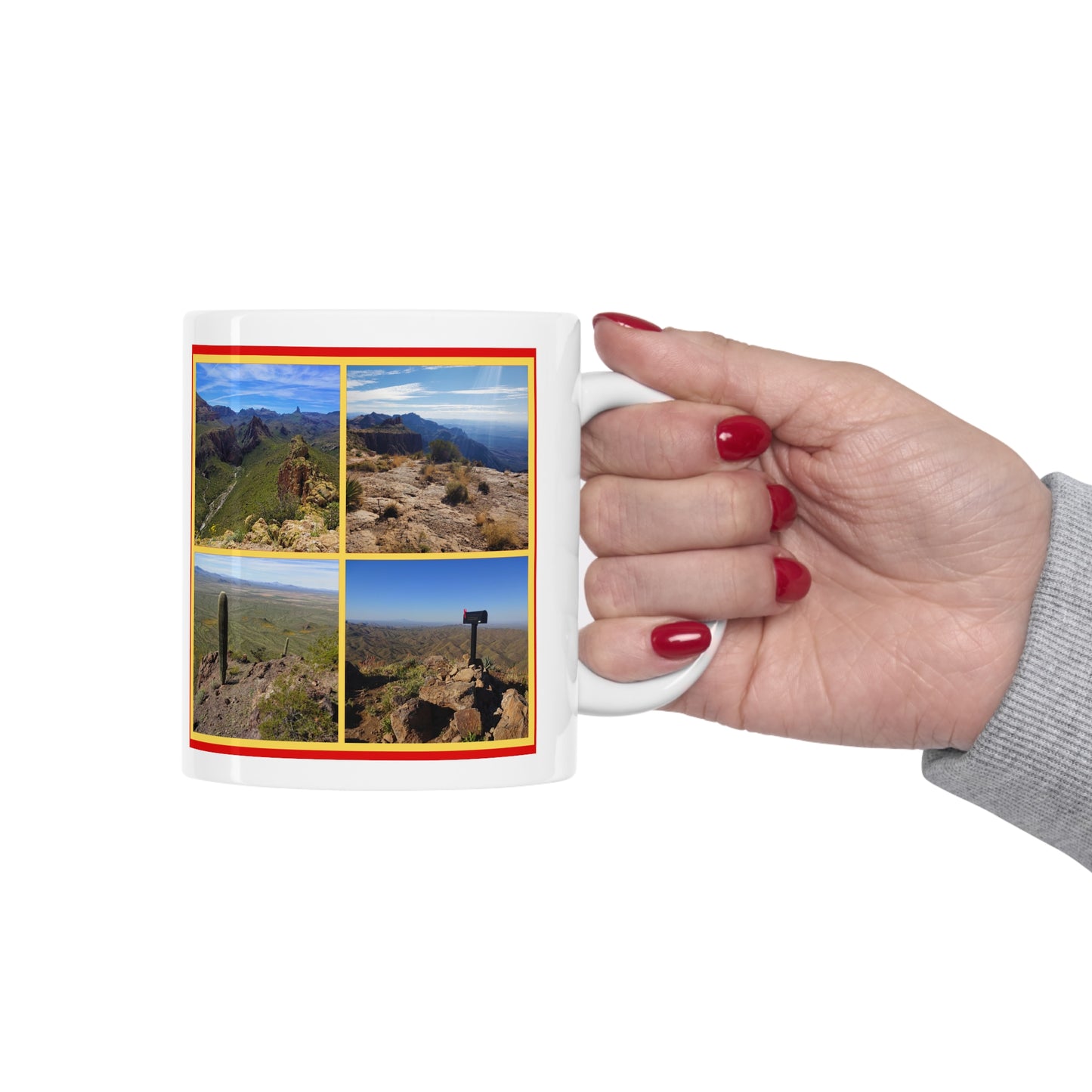 The "I Climb AZ" Coffee Mug: Discover the Unique Beauty of Desert Summits with this Gorgeous Ceramic Mug!