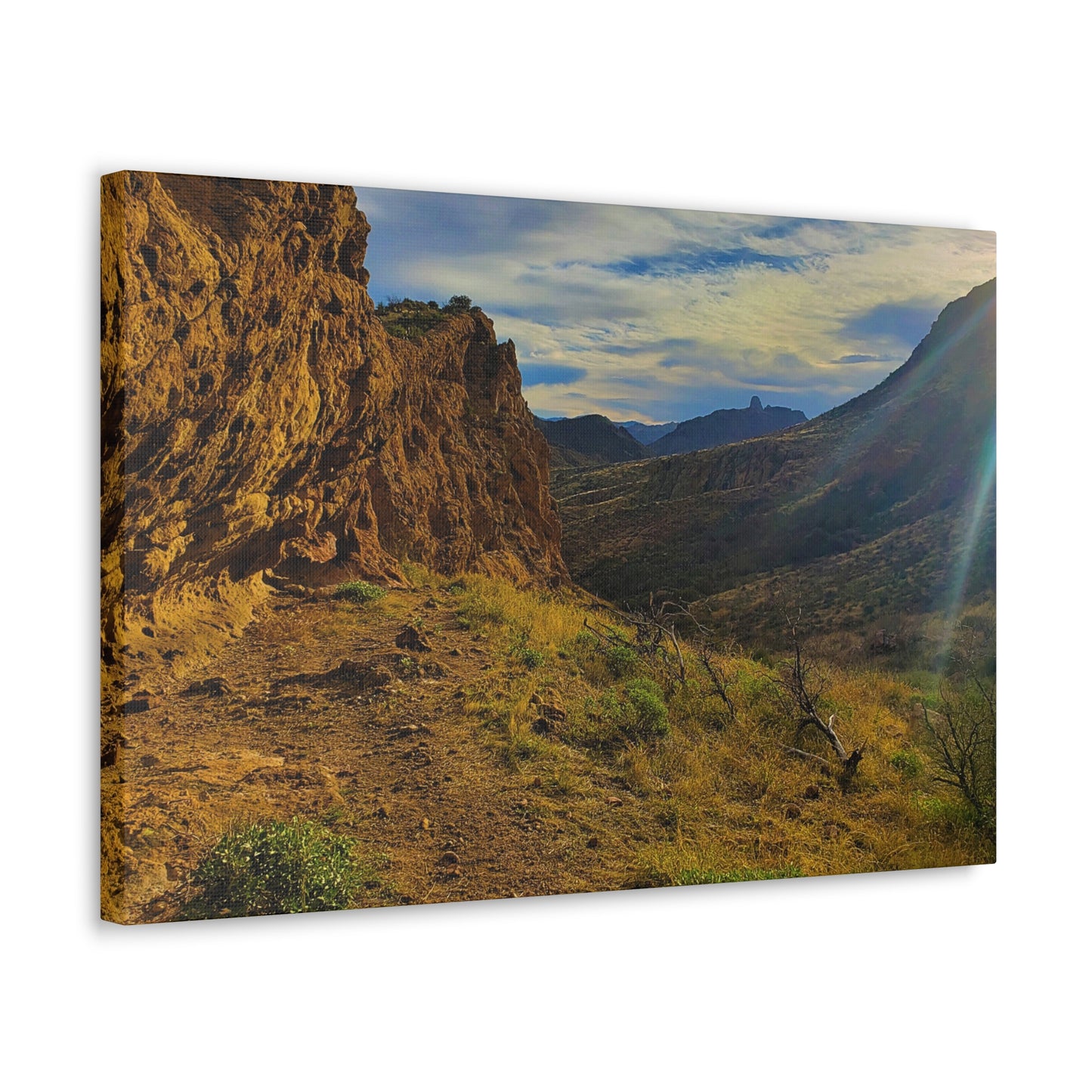 Canvas Gallery Wrap: Rocks and Sunbeams; Arizona Photography, Wall Art, Natural Landscape Home Decor for Hikers and Nature Lovers!