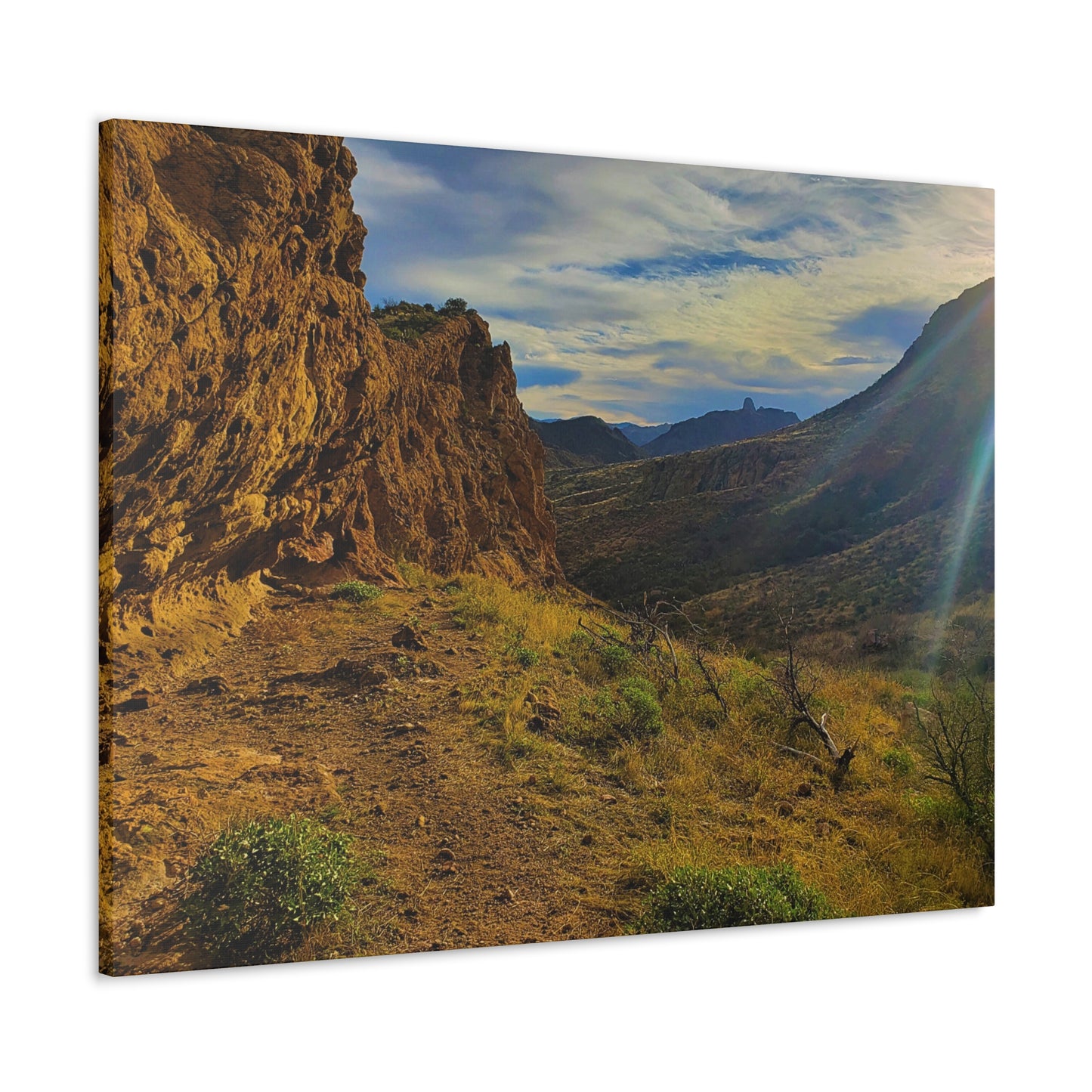 Canvas Gallery Wrap: Rocks and Sunbeams; Arizona Photography, Wall Art, Natural Landscape Home Decor for Hikers and Nature Lovers!