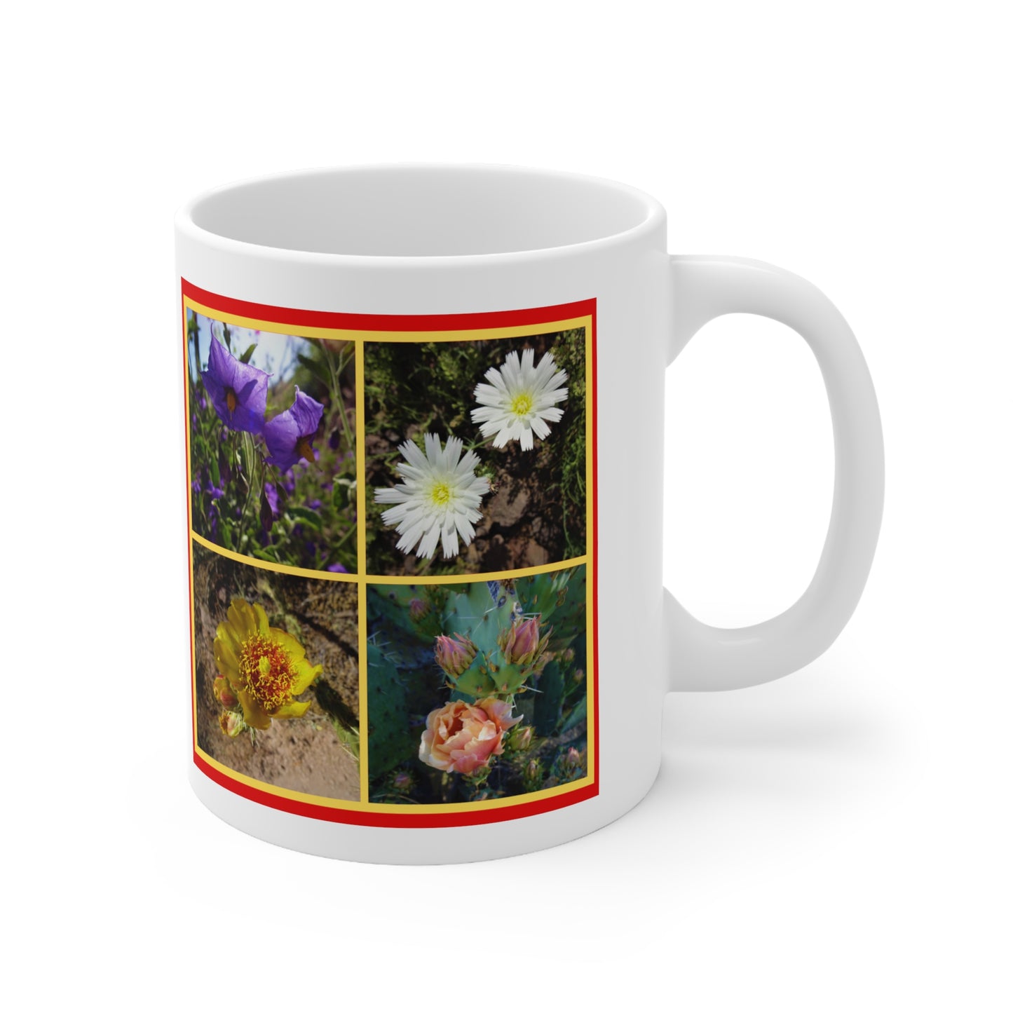 The "I Love AZ Flowers" Coffee Mug: Discover the Unique Beauty of Desert Flowers with this Gorgeous Ceramic Mug!
