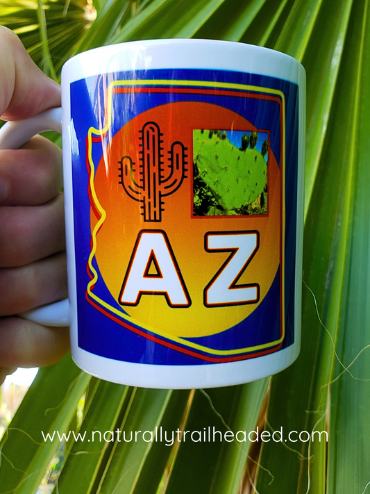 The "I Love AZ Cactus" Coffee Mug: Discover the Unique Beauty of Desert Cacti with this Gorgeous Ceramic Mug!
