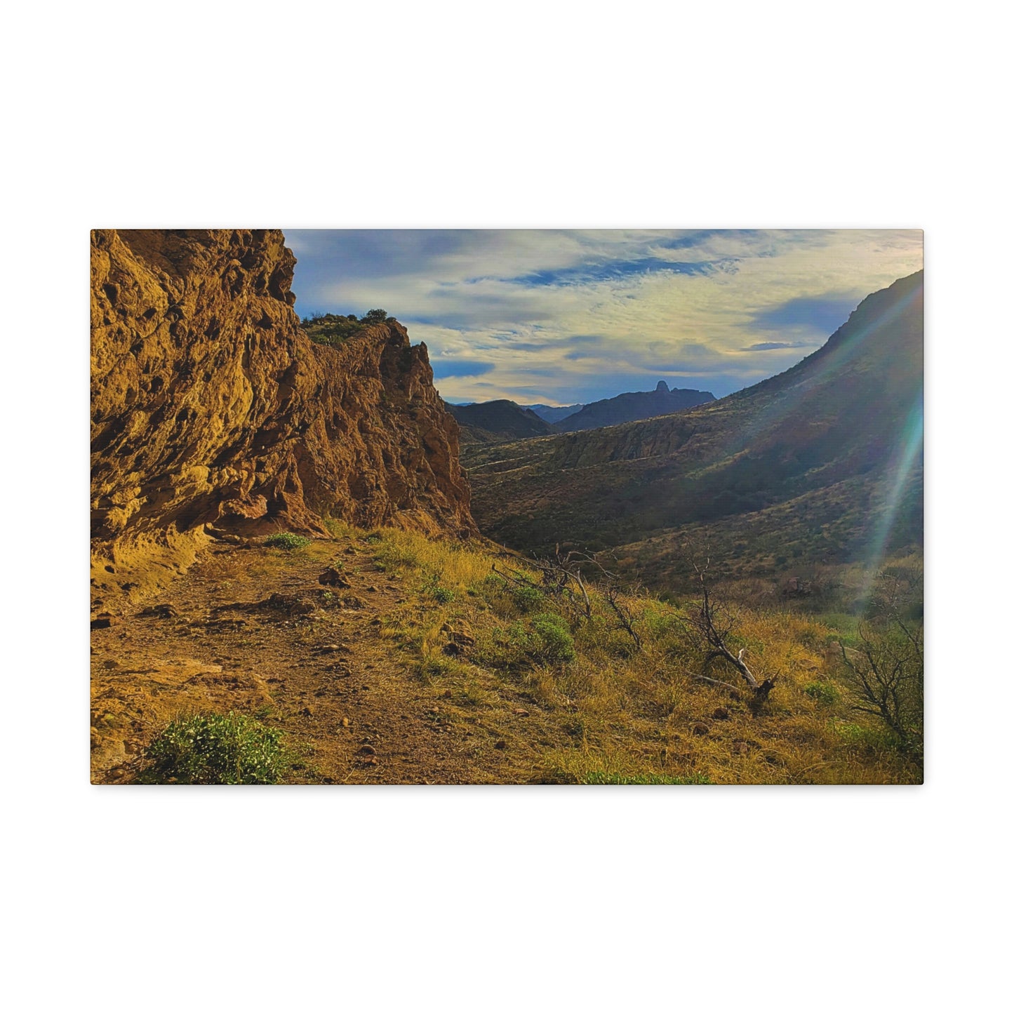 Canvas Gallery Wrap: Rocks and Sunbeams; Arizona Photography, Wall Art, Natural Landscape Home Decor for Hikers and Nature Lovers!