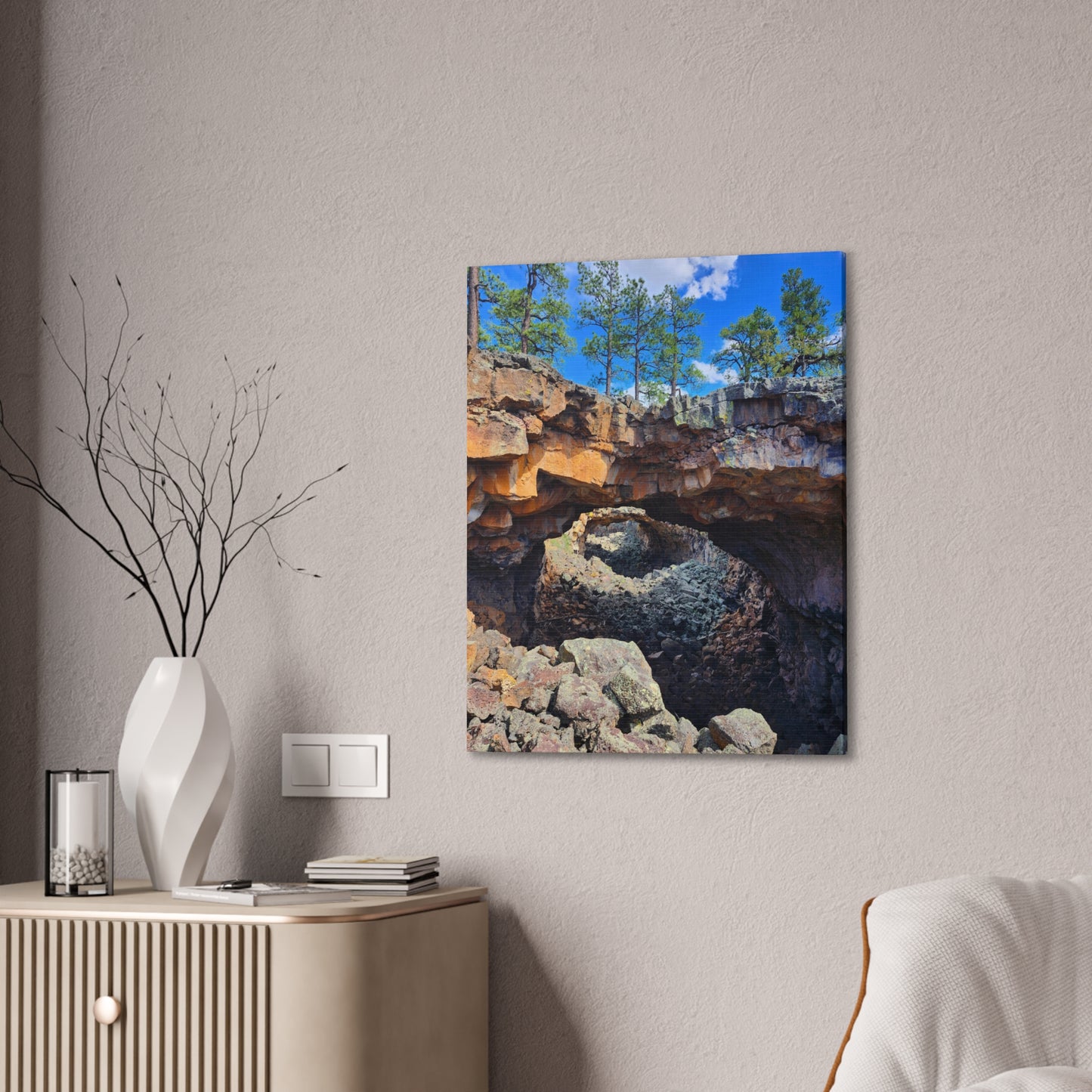 Lava Tubes in the New Mexican Badlands (Canvas Print)