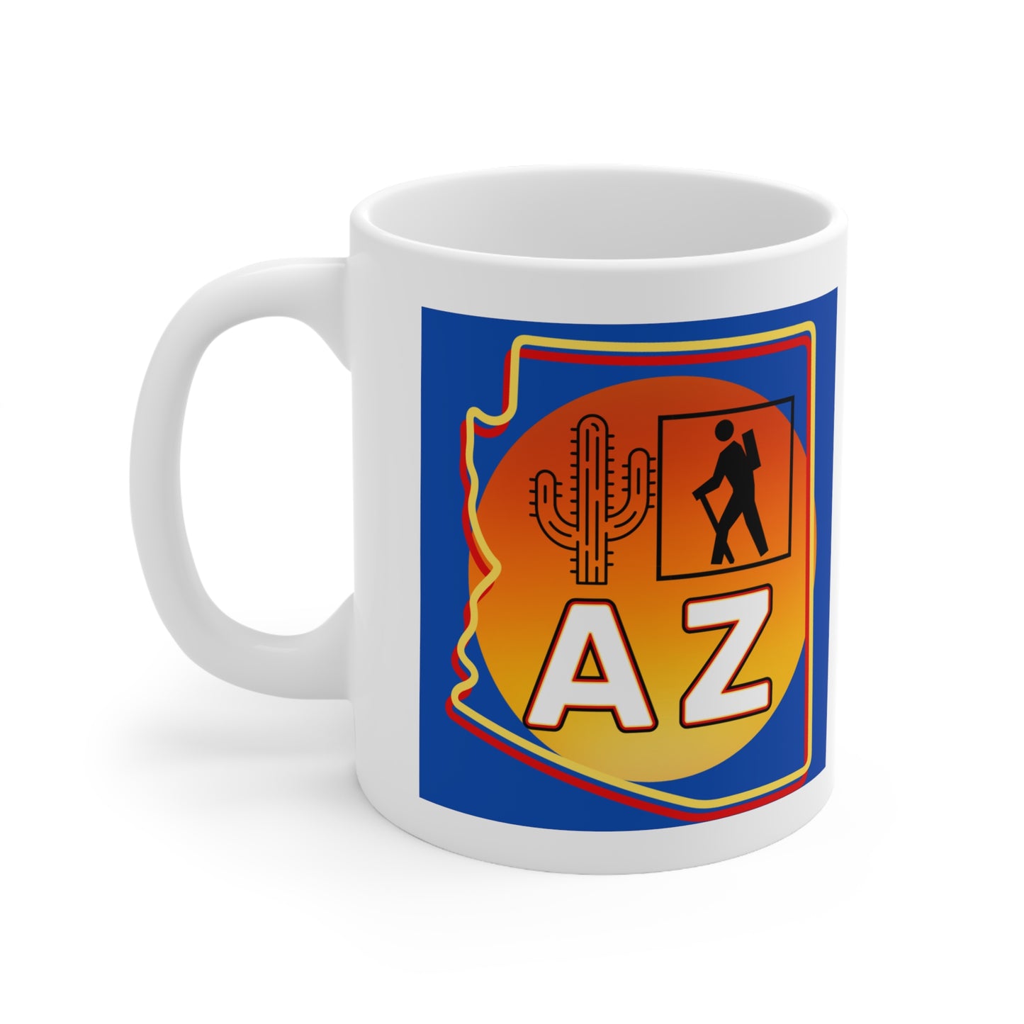 The "I Hike AZ" Coffee Mug #2: Discover the Unique Beauty of Desert Trails with this Gorgeous Ceramic Mug!