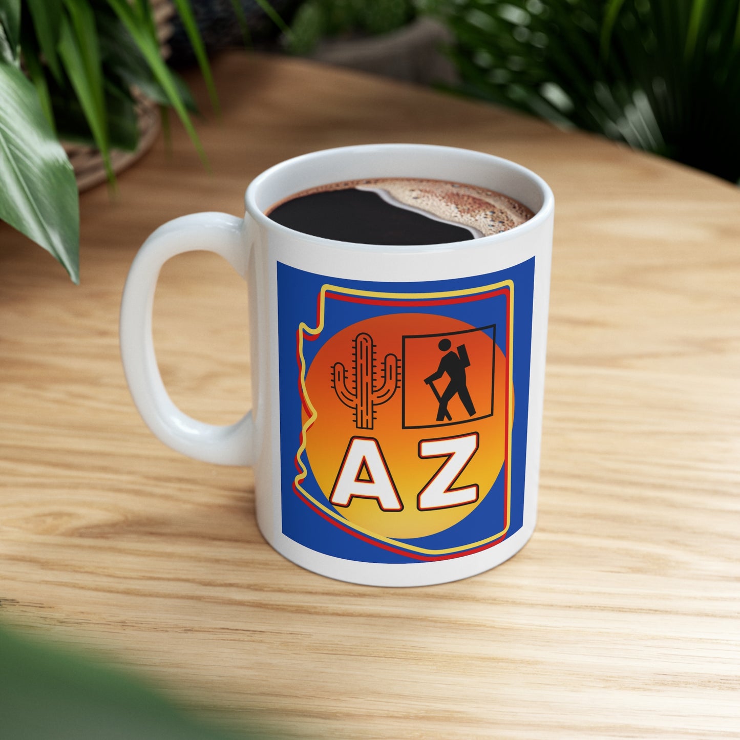 The "I Hike AZ" Coffee Mug #2: Discover the Unique Beauty of Desert Trails with this Gorgeous Ceramic Mug!