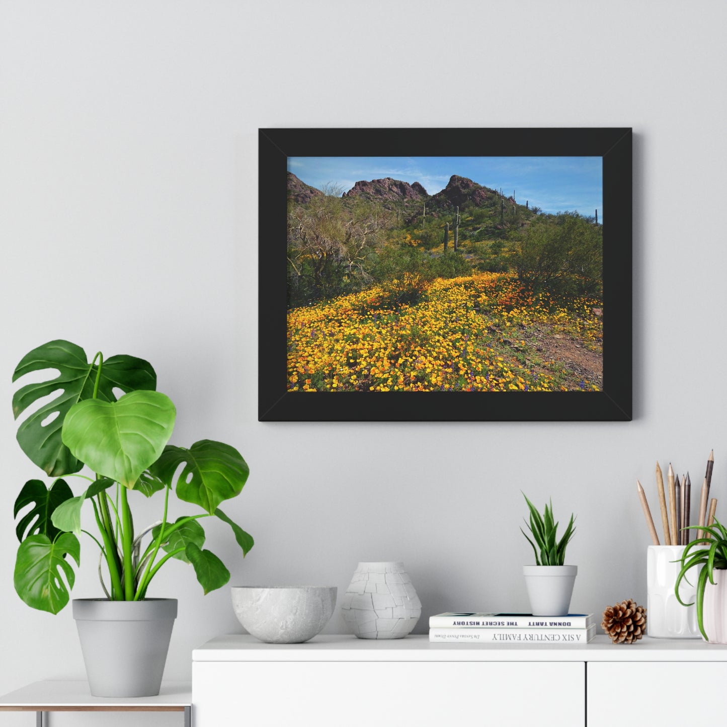 Framed Desert Photography: Desert Wildflowers; Arizona Photography, Wall Art, Natural Landscape Home Decor for Hikers and Nature Lovers!