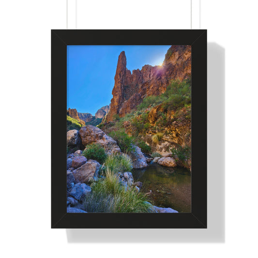 Sunrise from Crucifix Canyon, Superstition Mountains (vert); Arizona Photography, Wall Art, Natural Landscape Home Decor for Hikers and Nature Lovers!