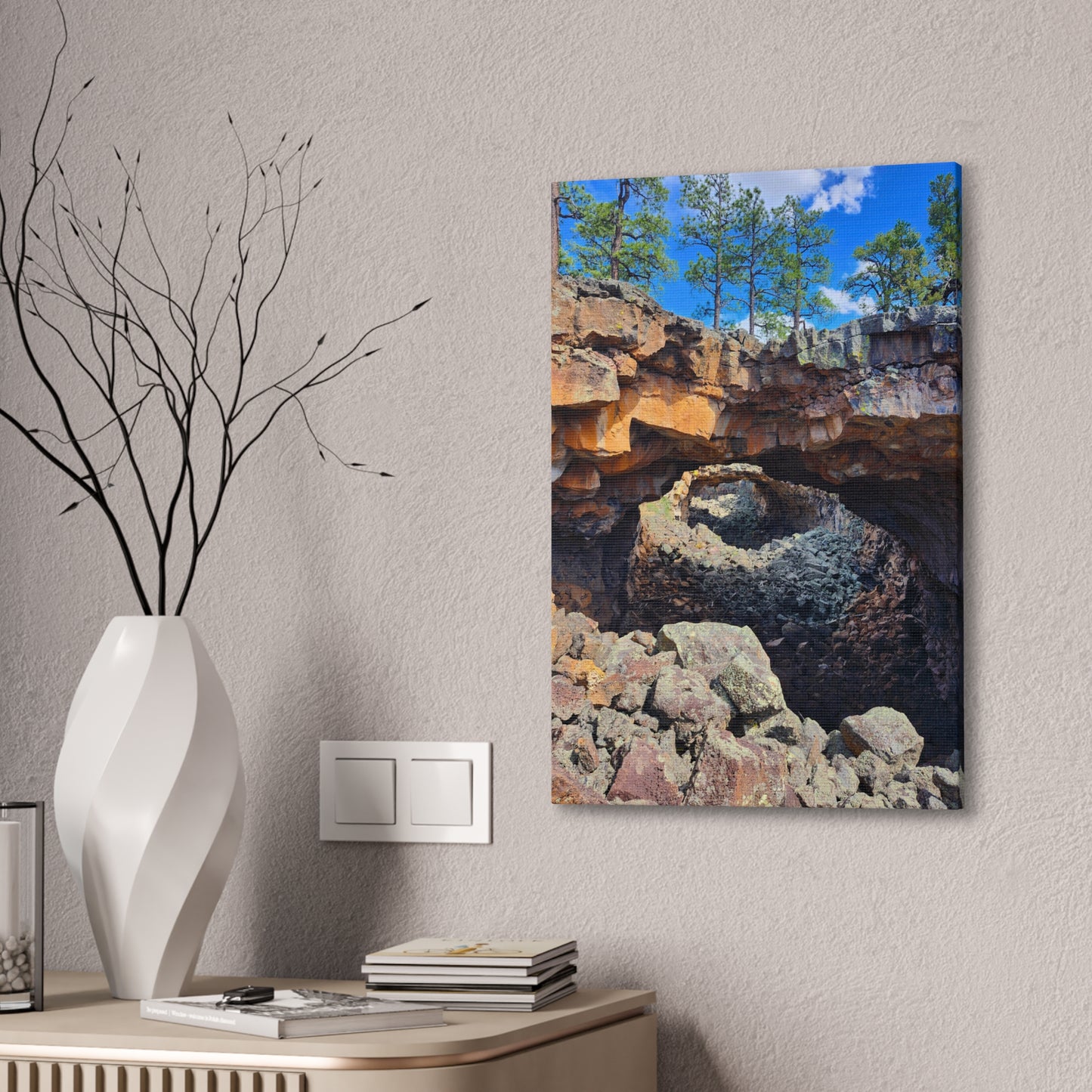 Lava Tubes in the New Mexican Badlands (Canvas Print)