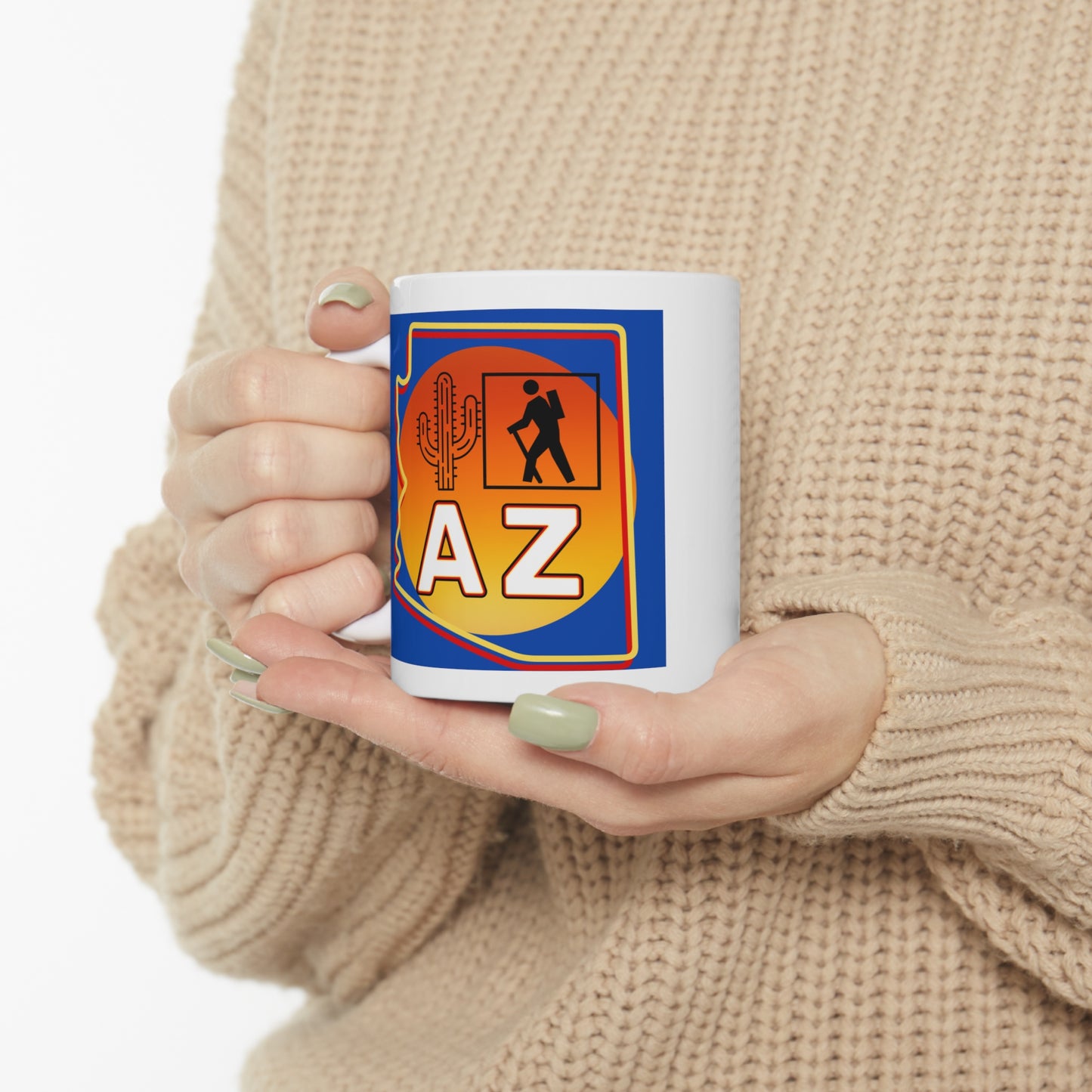 The "I Hike AZ" Coffee Mug #2: Discover the Unique Beauty of Desert Trails with this Gorgeous Ceramic Mug!