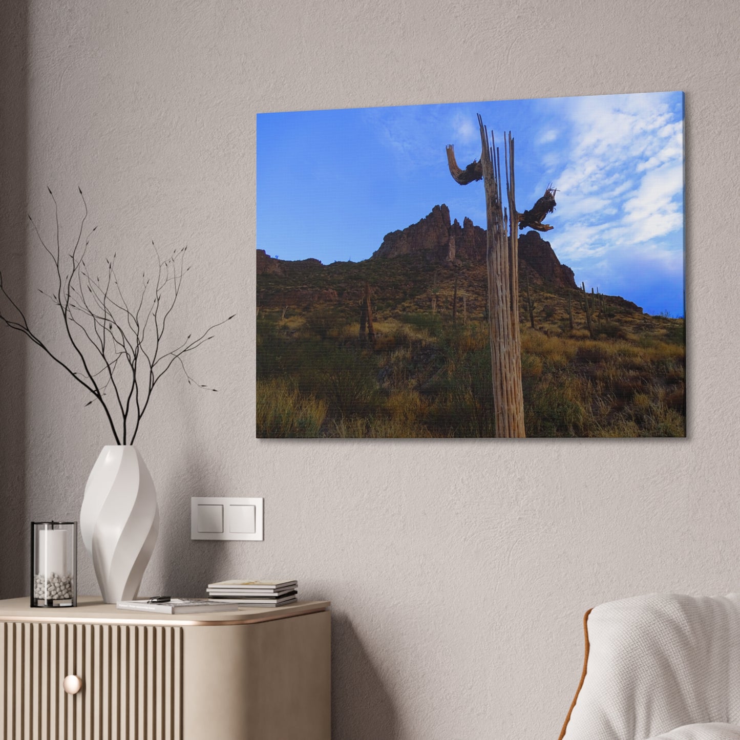Canvas Gallery Wrap: Saguaro Skeleton; Arizona Photography, Wall Art, Natural Landscape Home Decor for Hikers and Nature Lovers!