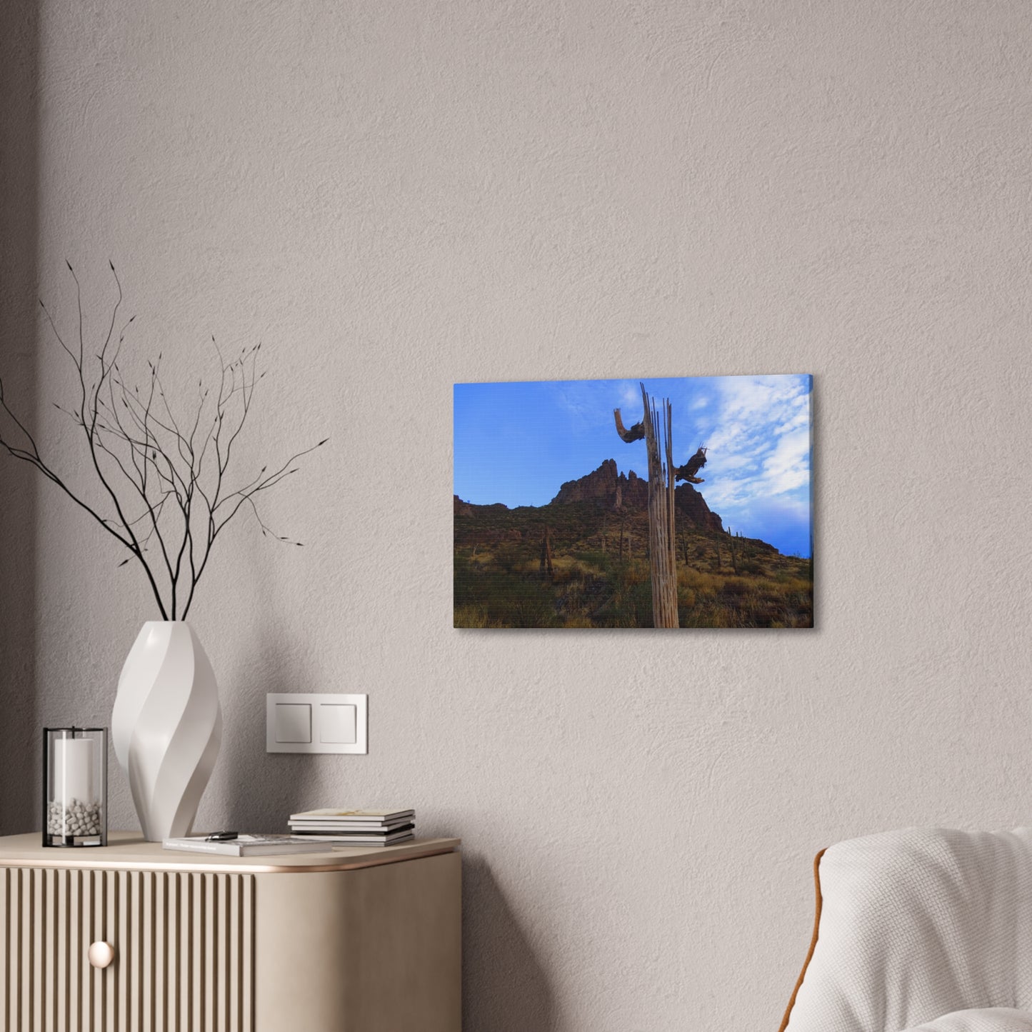 Canvas Gallery Wrap: Saguaro Skeleton; Arizona Photography, Wall Art, Natural Landscape Home Decor for Hikers and Nature Lovers!