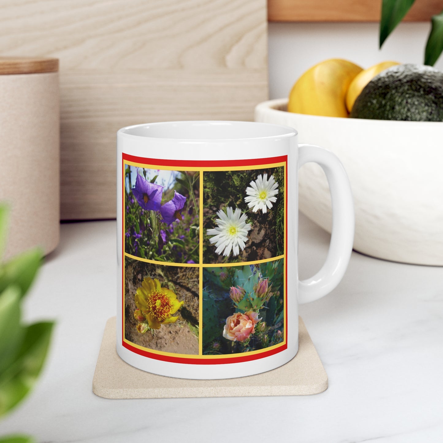 The "I Love AZ Flowers" Coffee Mug: Discover the Unique Beauty of Desert Flowers with this Gorgeous Ceramic Mug!