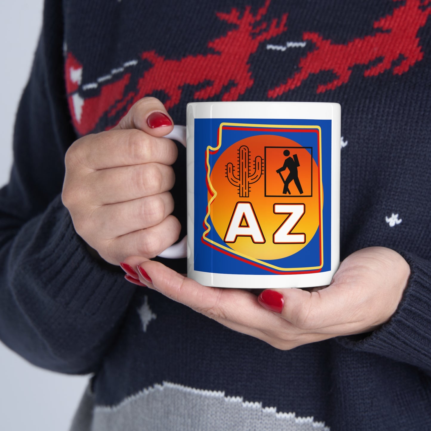 The "I Hike AZ" Coffee Mug #2: Discover the Unique Beauty of Desert Trails with this Gorgeous Ceramic Mug!