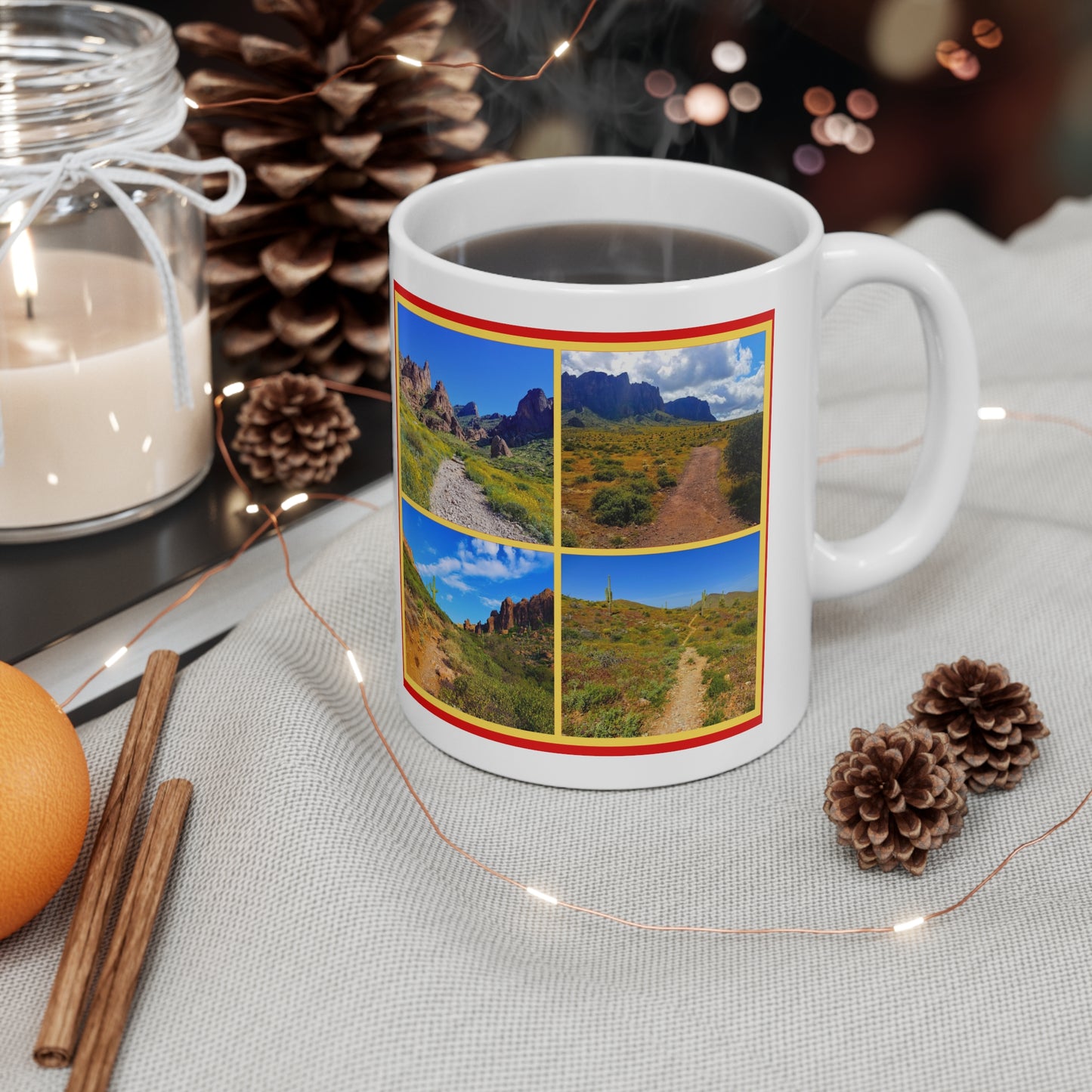 The "I Hike AZ" Coffee Mug #2: Discover the Unique Beauty of Desert Trails with this Gorgeous Ceramic Mug!