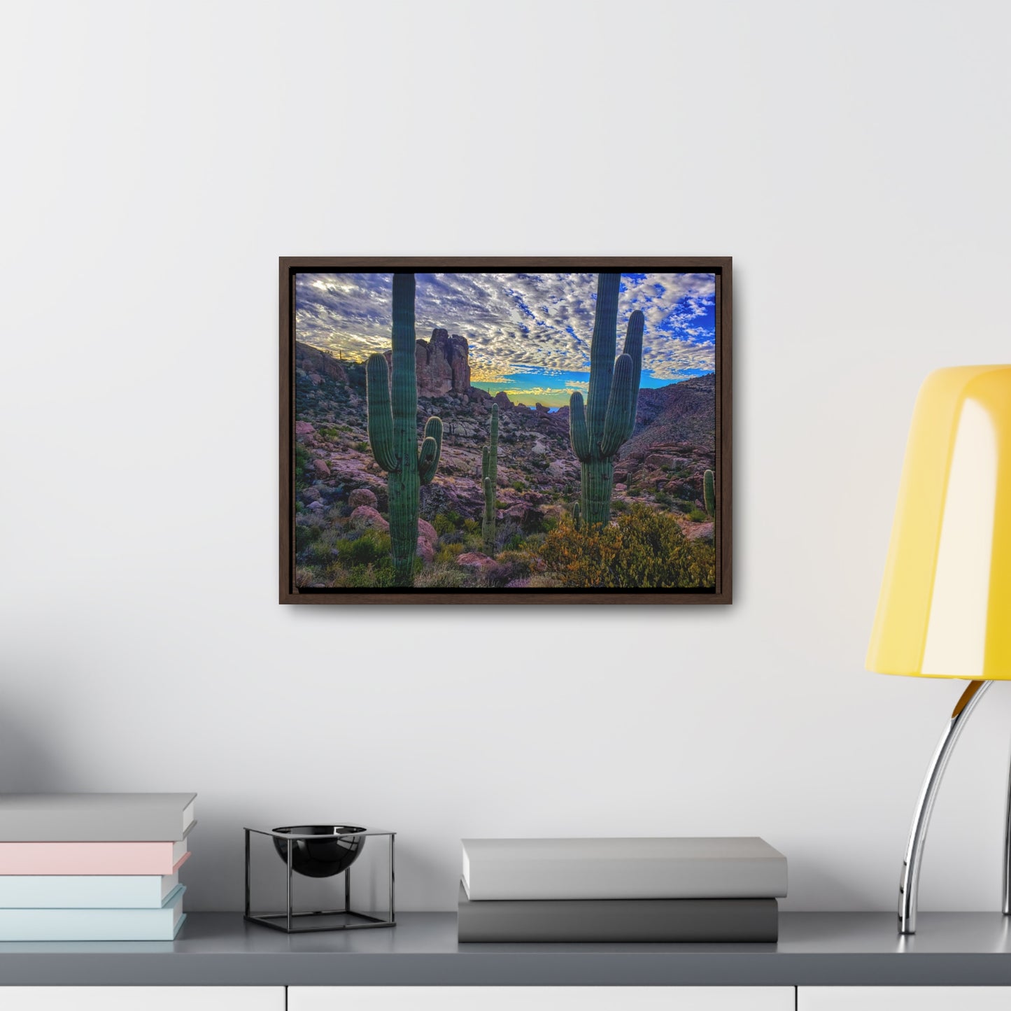 Framed Canvas Gallery Wraps: Mountaintop Saguaros; Arizona Photography, Wall Art, Natural Landscape Home Decor for Hikers and Nature Lovers!