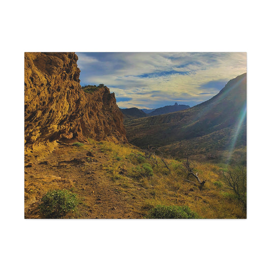 Canvas Gallery Wrap: Rocks and Sunbeams; Arizona Photography, Wall Art, Natural Landscape Home Decor for Hikers and Nature Lovers!