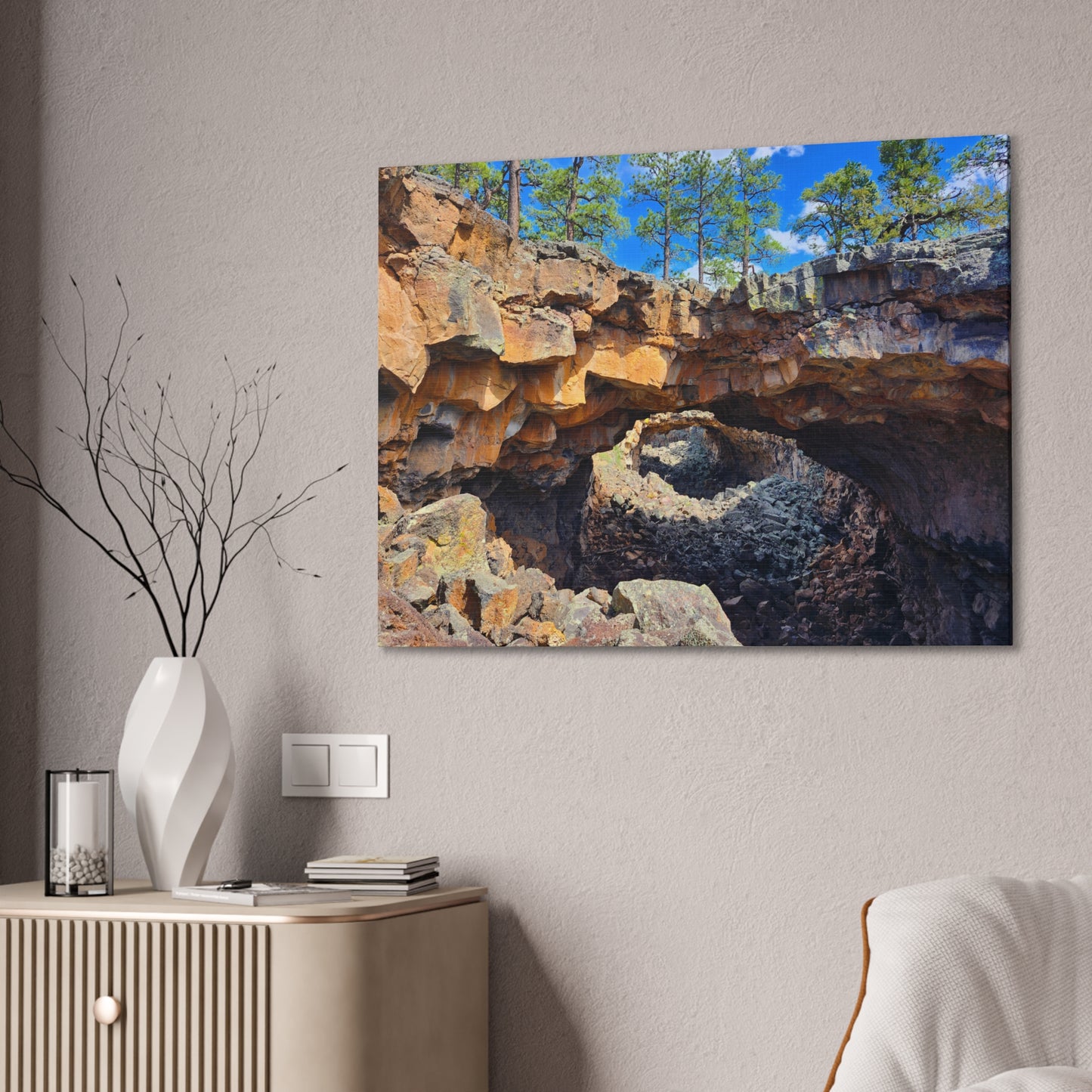 Lava Tubes in the New Mexican Badlands (Canvas Print)