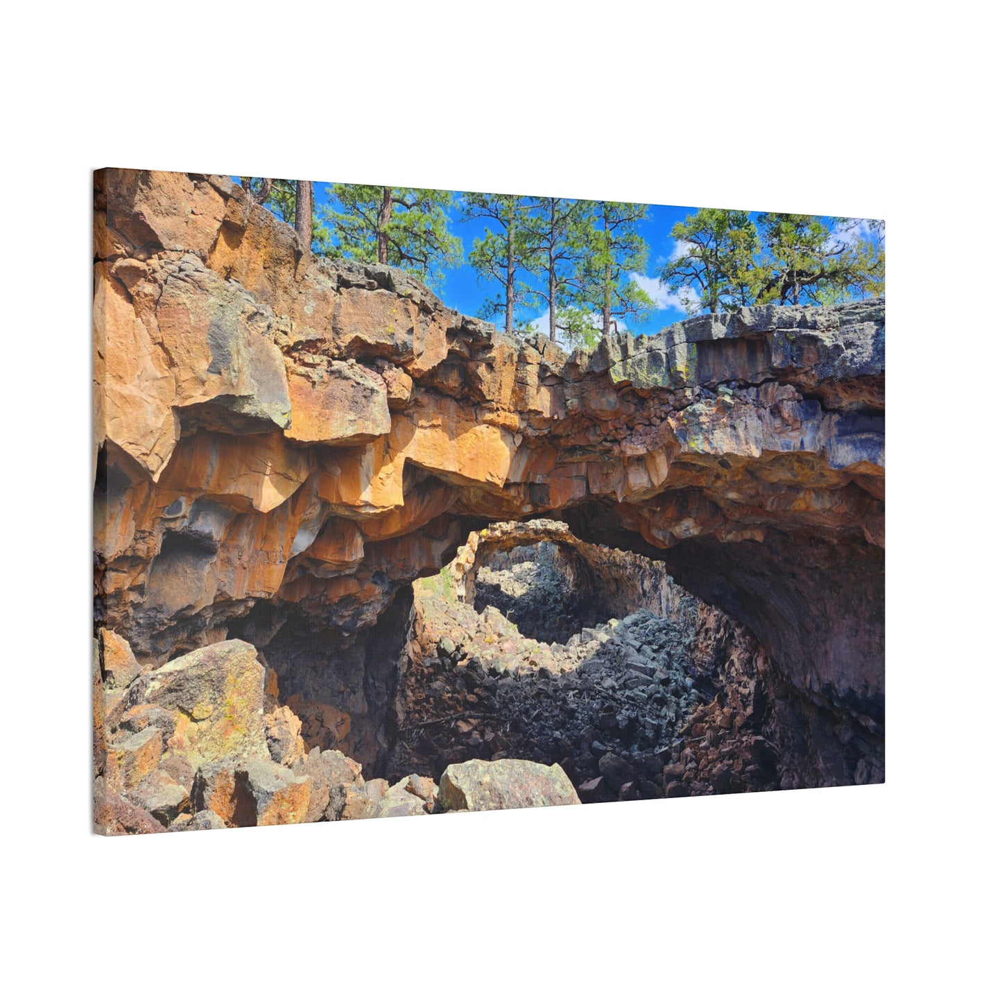 Lava Tubes in the New Mexican Badlands (Canvas Print)