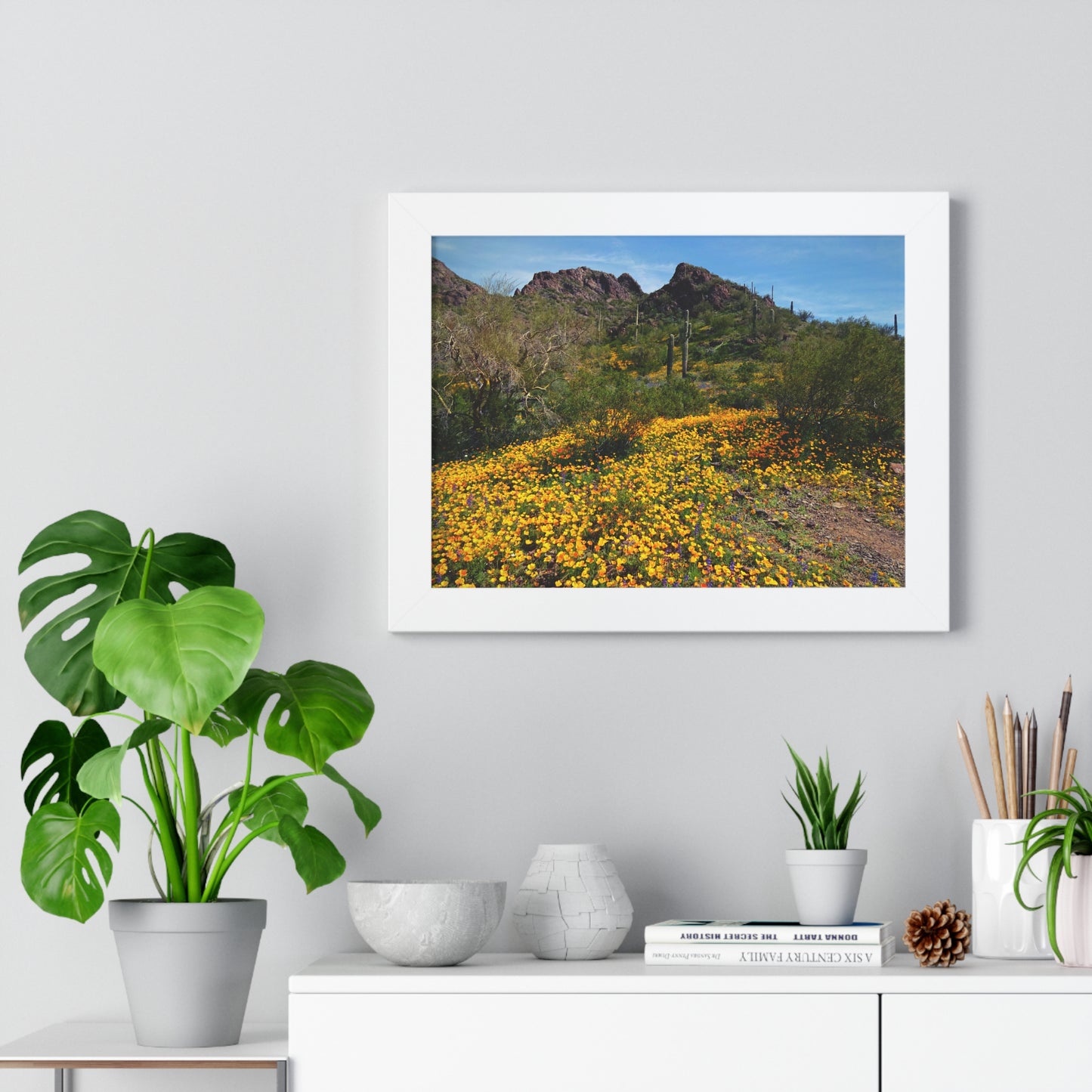 Framed Desert Photography: Desert Wildflowers; Arizona Photography, Wall Art, Natural Landscape Home Decor for Hikers and Nature Lovers!