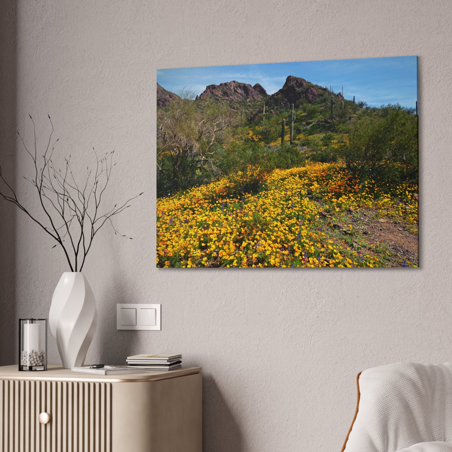 Canvas Gallery Wraps: Desert Wildflowers; Arizona Photography, Wall Art, Natural Landscape Home Decor for Hikers and Nature Lovers!