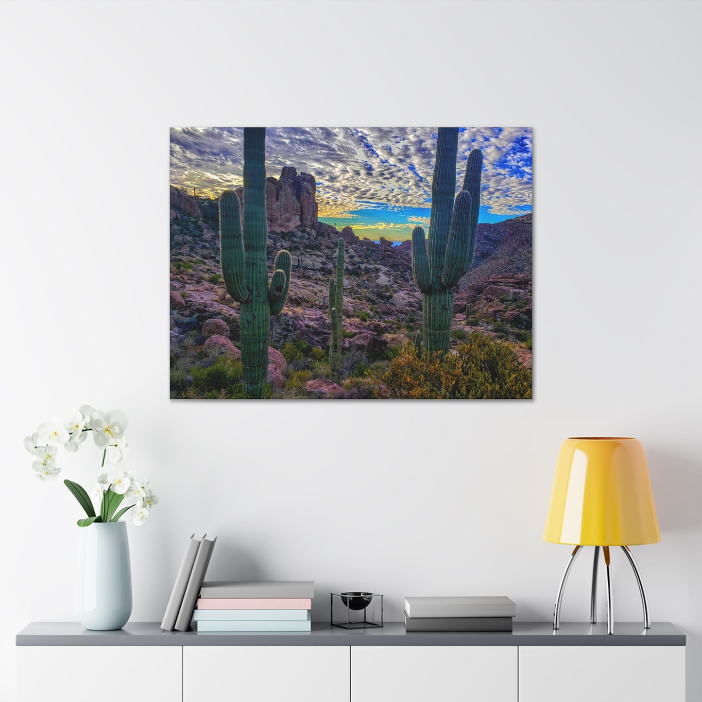 Canvas Gallery Wraps: Mountaintop Saguaros; Arizona Photography, Wall Art, Natural Landscape Home Decor for Hikers and Nature Lovers!