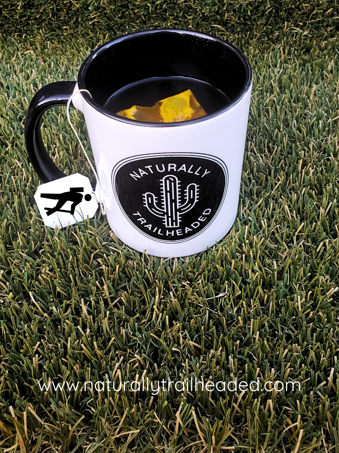 Ceramic Coffee Mug: Naturally Trailheaded Logo, Saguaro Cactus, Great for Hiking, Camping, Outdoors Enthusiasts!